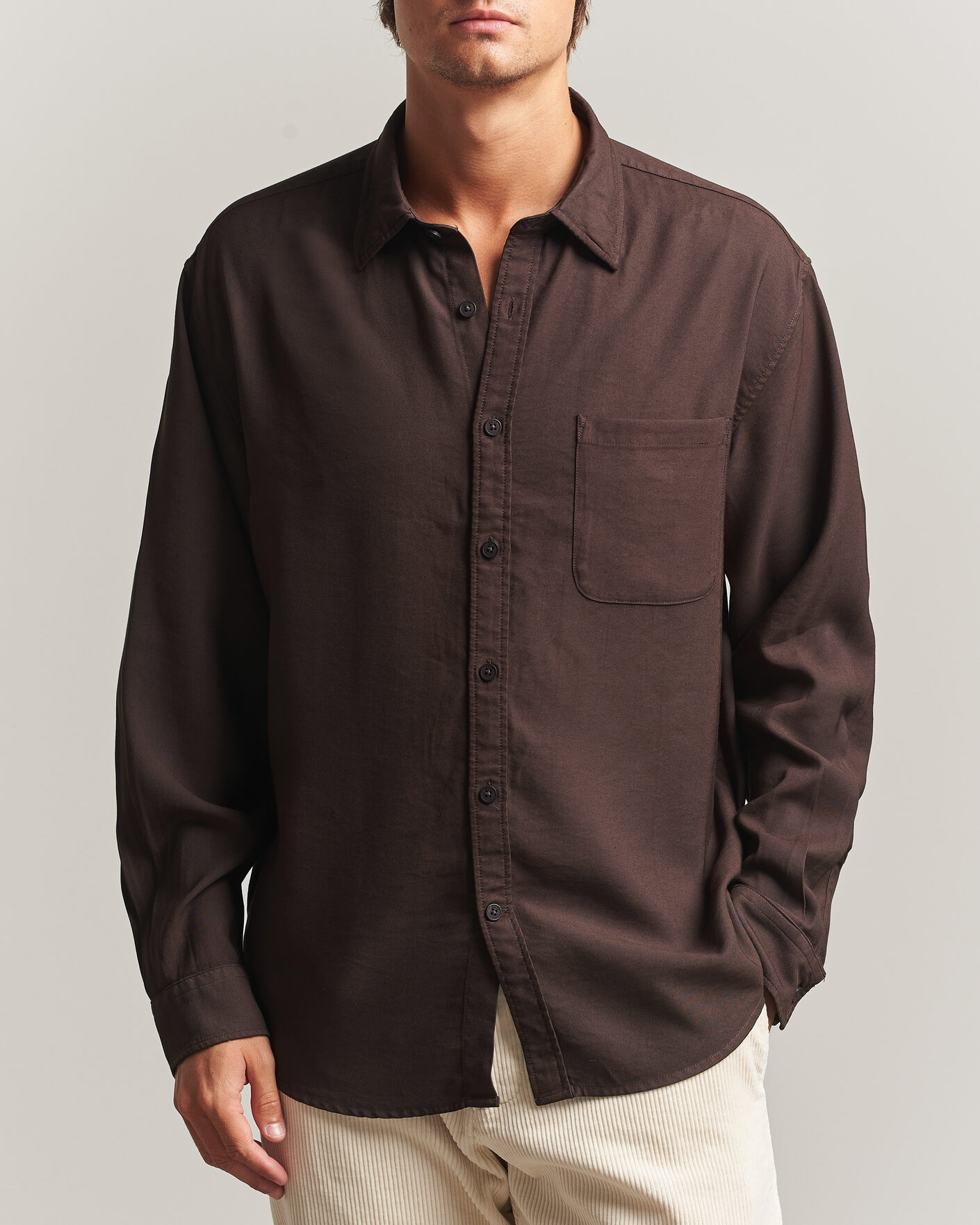 Herre | Skjorter | NN07 | Deon Viscose Shirt Deep Truffle