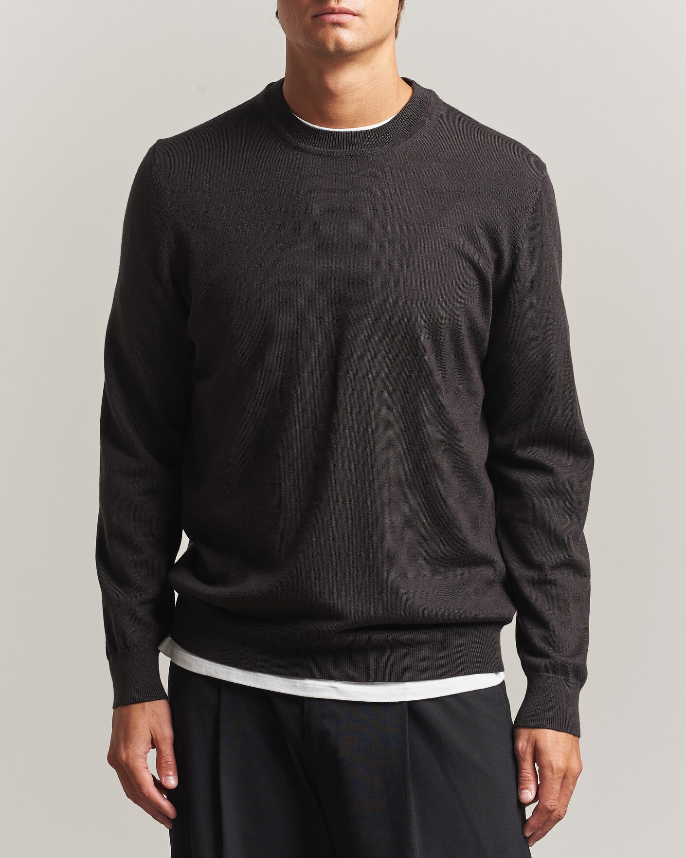 Herre | Gensere | NN07 | Ted Merino Crew Neck Pullover Deep Truffle