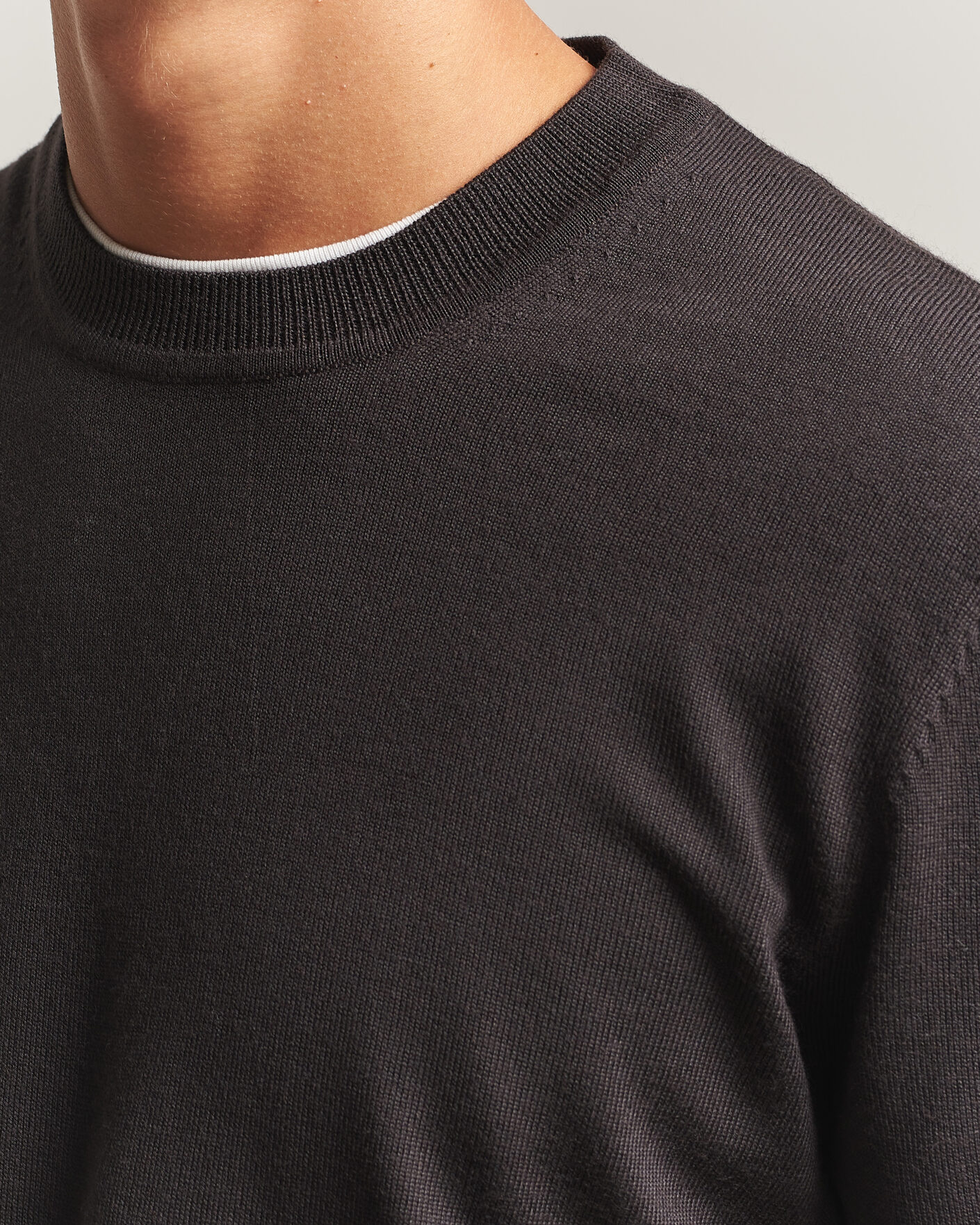 Herre | Gensere | NN07 | Ted Merino Crew Neck Pullover Deep Truffle
