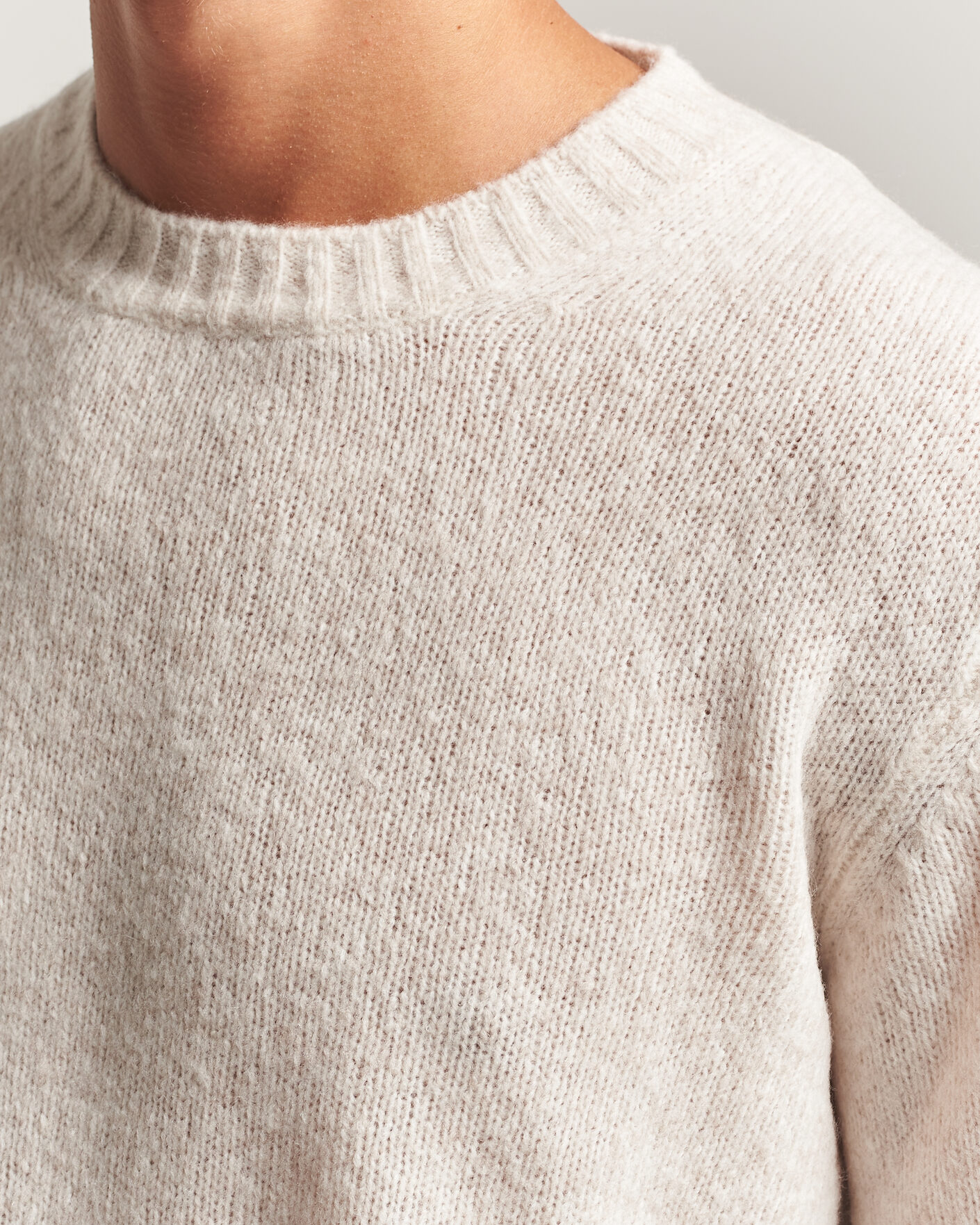 Herre | Gensere | NN07 | Lee Wool Knitted Sweater Ivory