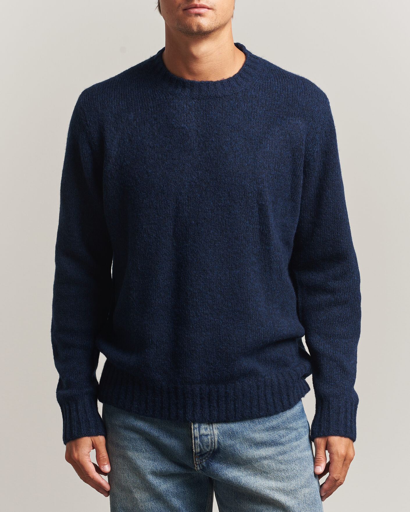 Herre | Gensere | NN07 | Lee Wool Knitted Sweater Navy Blue