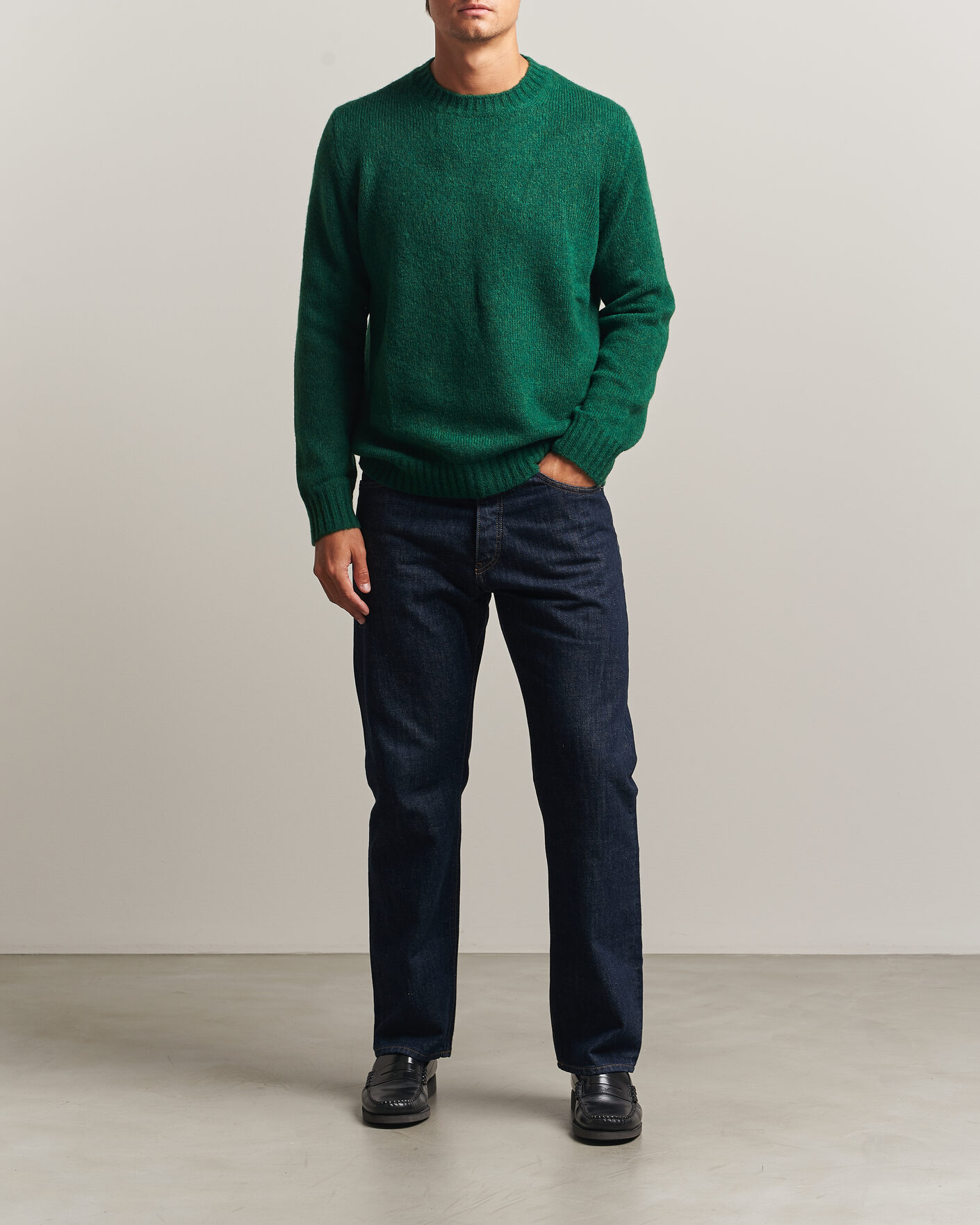 Herre | Gensere | NN07 | Lee Wool Knitted Sweater Eden Green