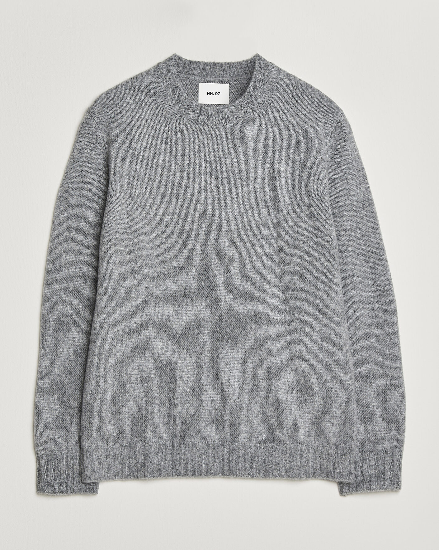 Herre | Gensere | NN07 | Lee Wool Knitted Sweater Grey Melange