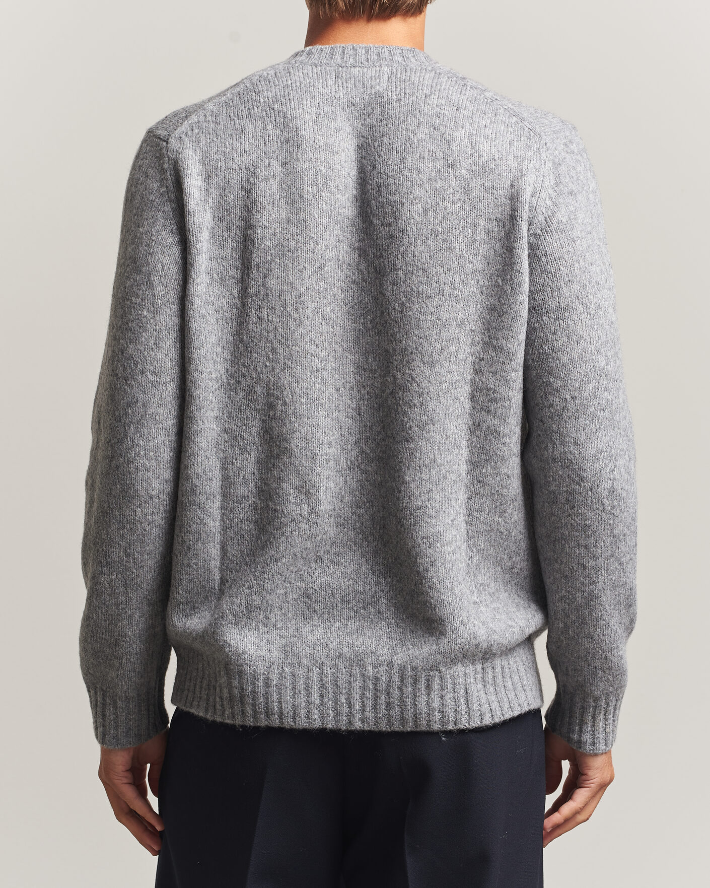Herre | Gensere | NN07 | Lee Wool Knitted Sweater Grey Melange
