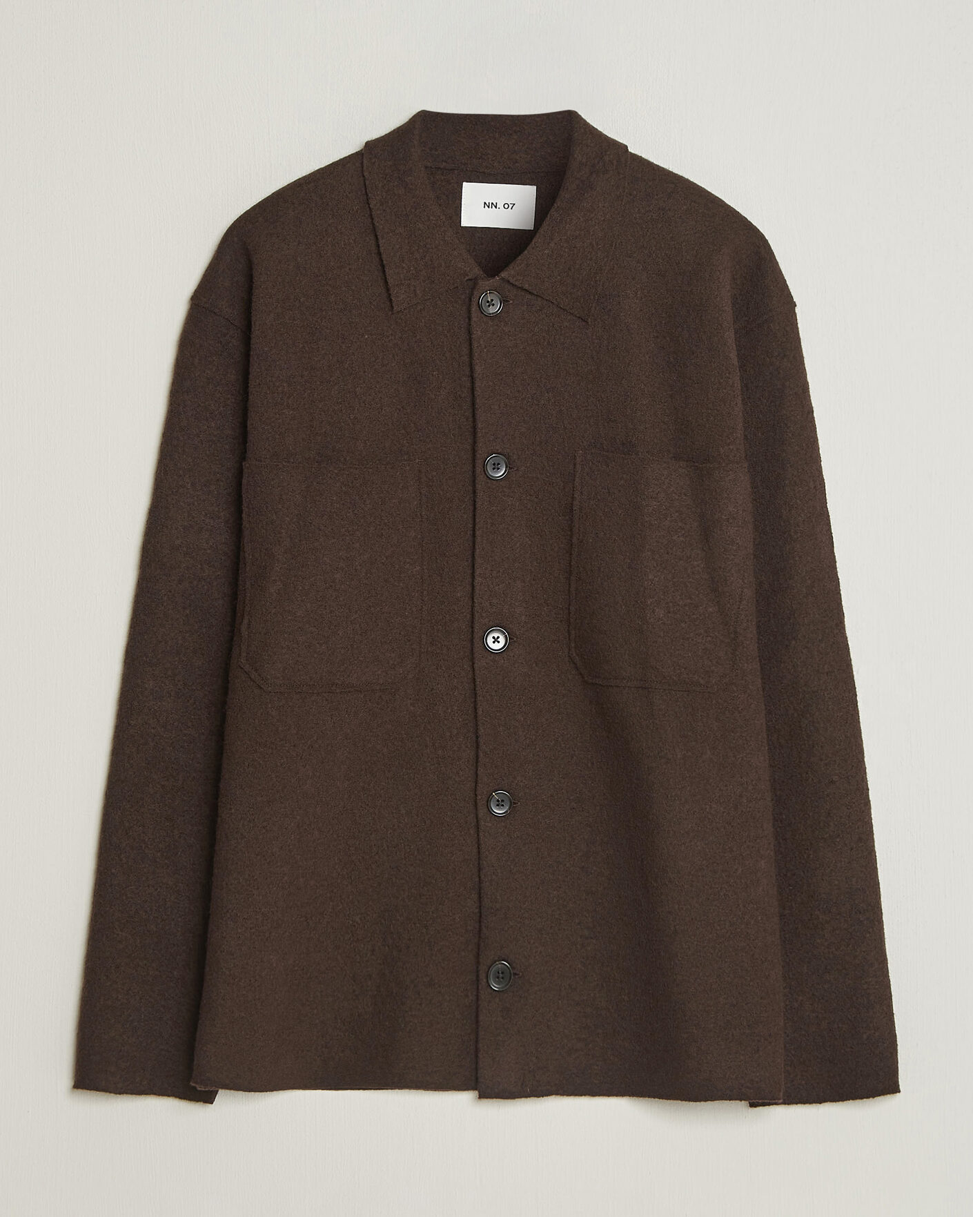 Herre | Gensere | NN07 | Jonas Boiled Wool Cardigan Deep Truffle