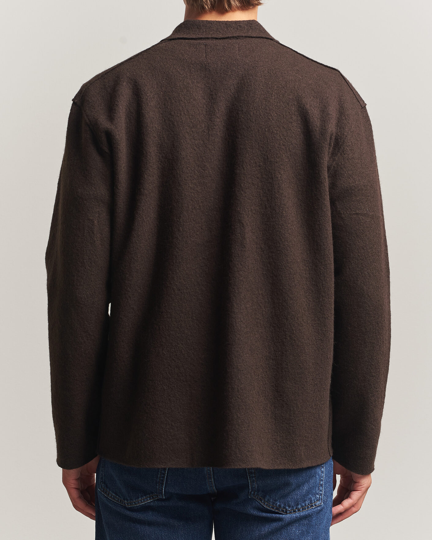 Herre | Gensere | NN07 | Jonas Boiled Wool Cardigan Deep Truffle