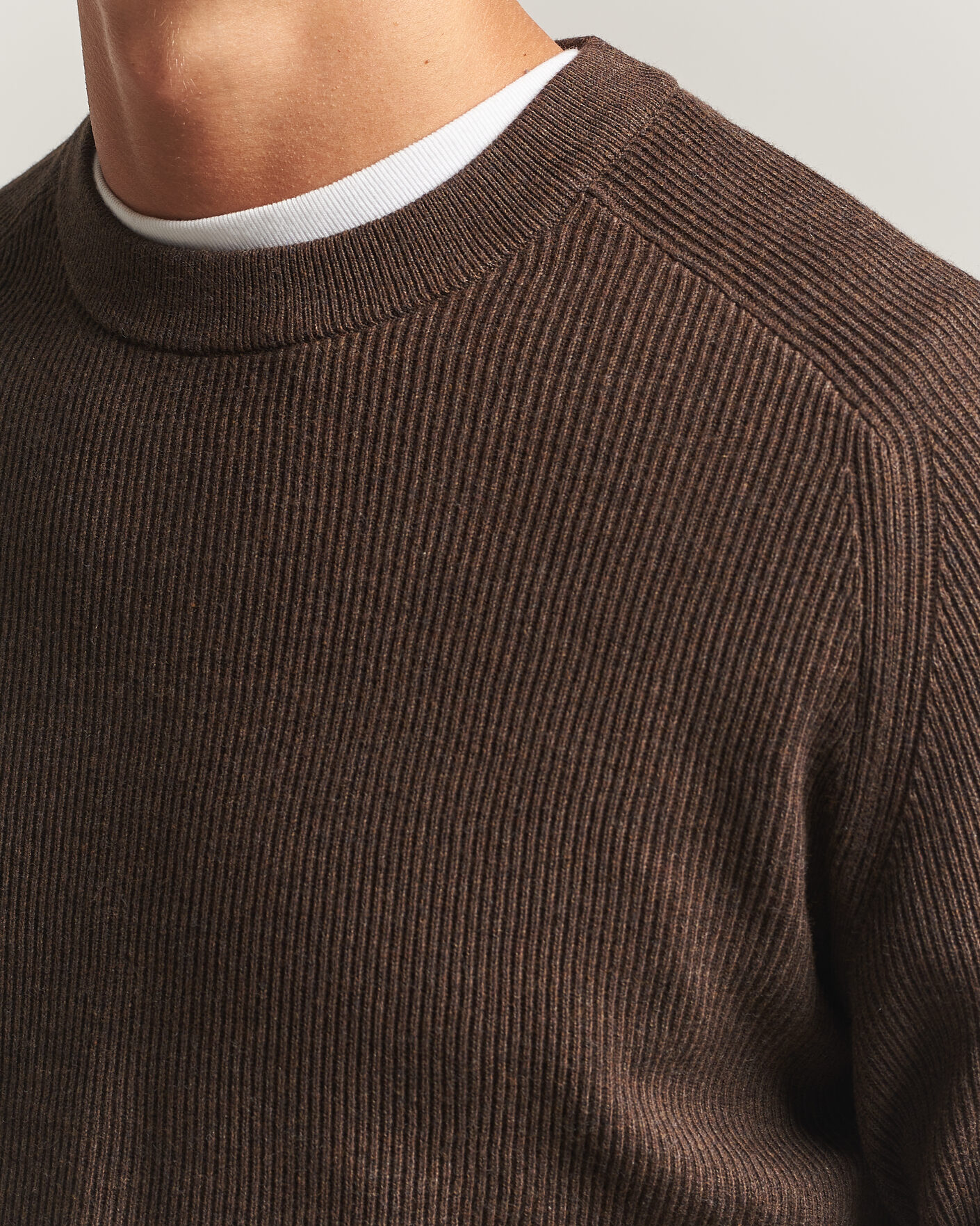 Herre | Gensere | NN07 | Kevin Cotton Knitted Sweater Deep Truffle