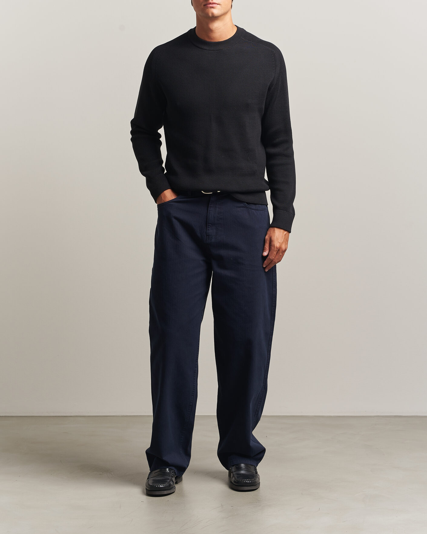 Herre | Gensere | NN07 | Kevin Cotton Knitted Sweater Black