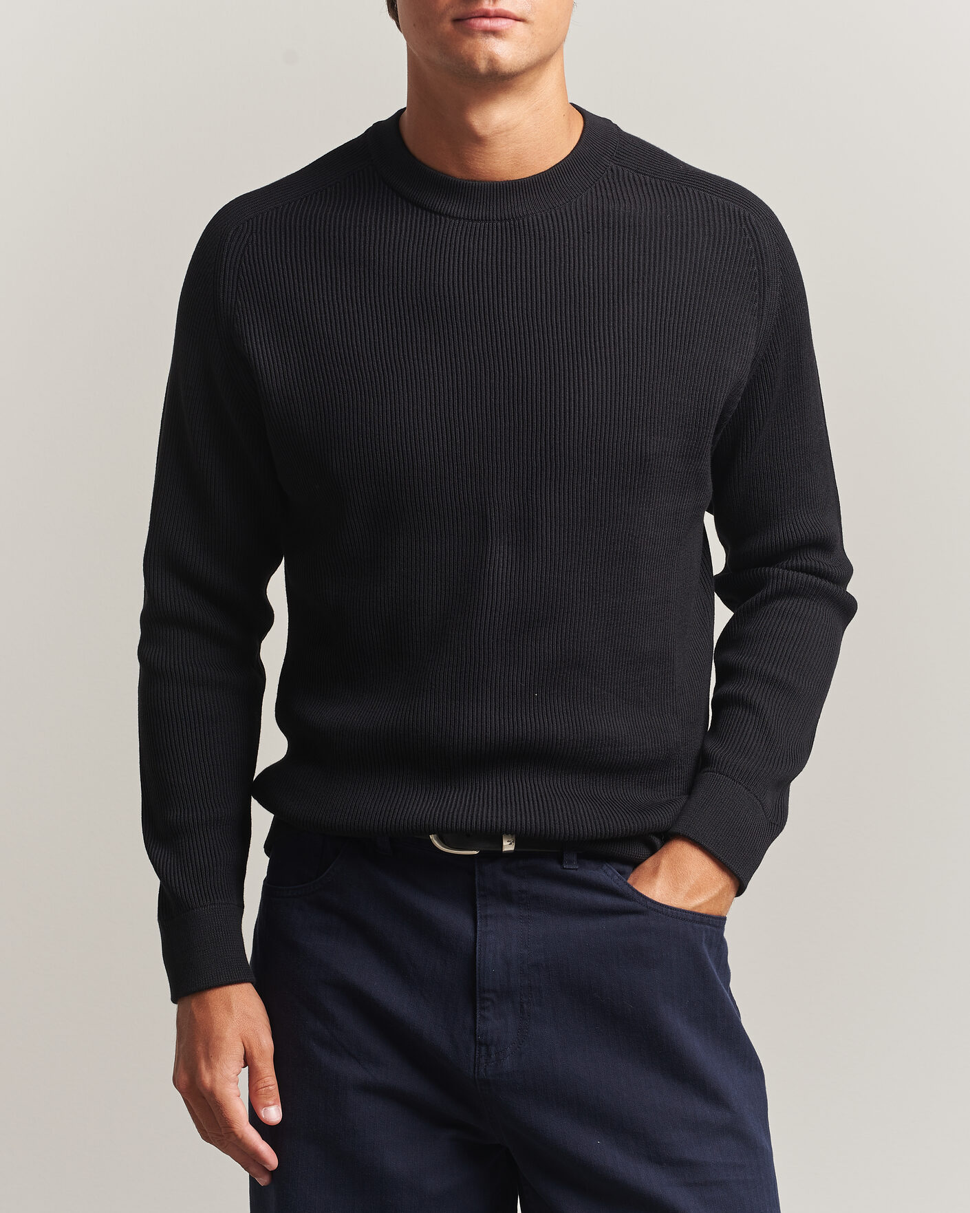Herre | Gensere | NN07 | Kevin Cotton Knitted Sweater Black