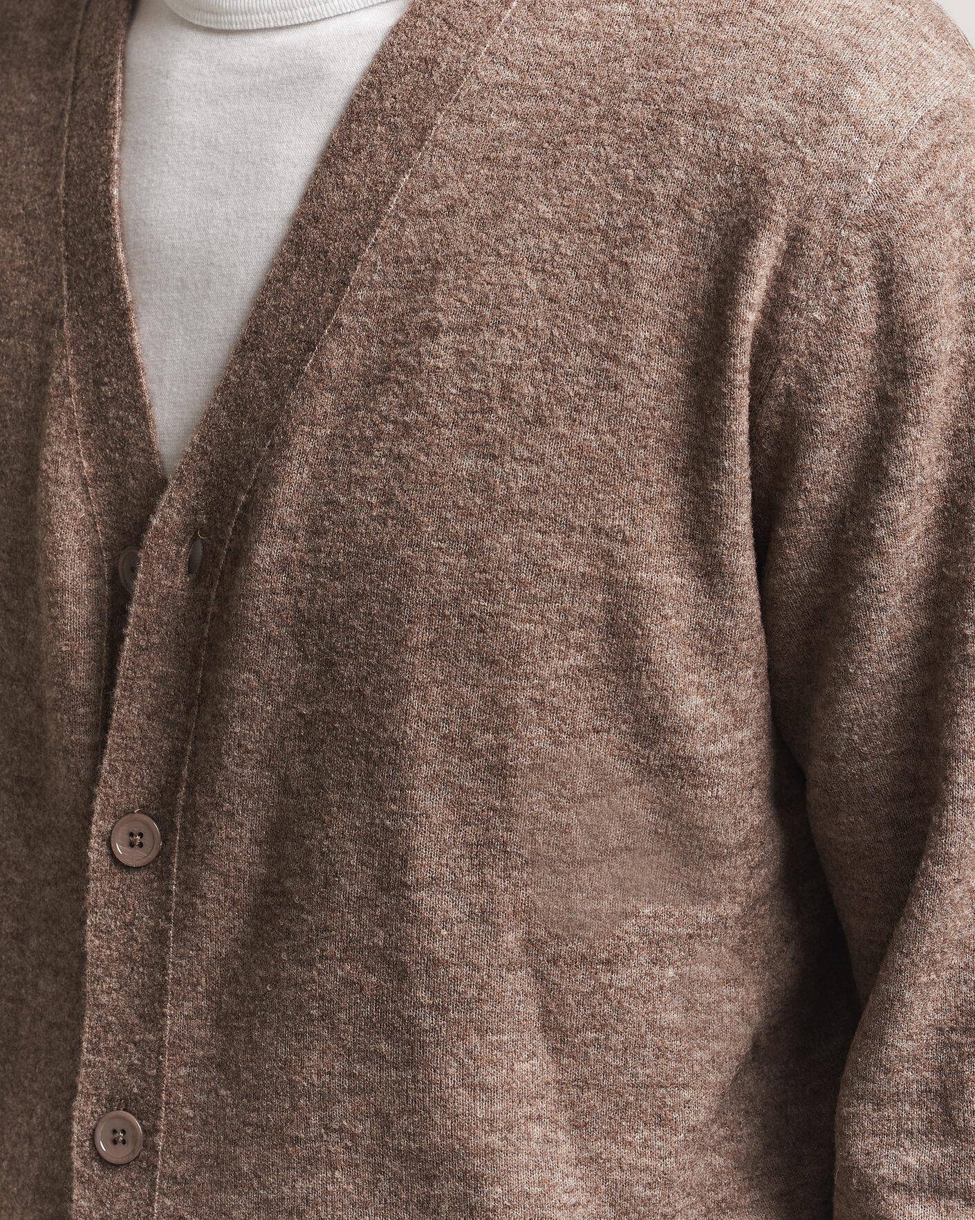 Herre | Gensere | NN07 | Gavin Brushed Wool Knitted Cardigan Desert Clay