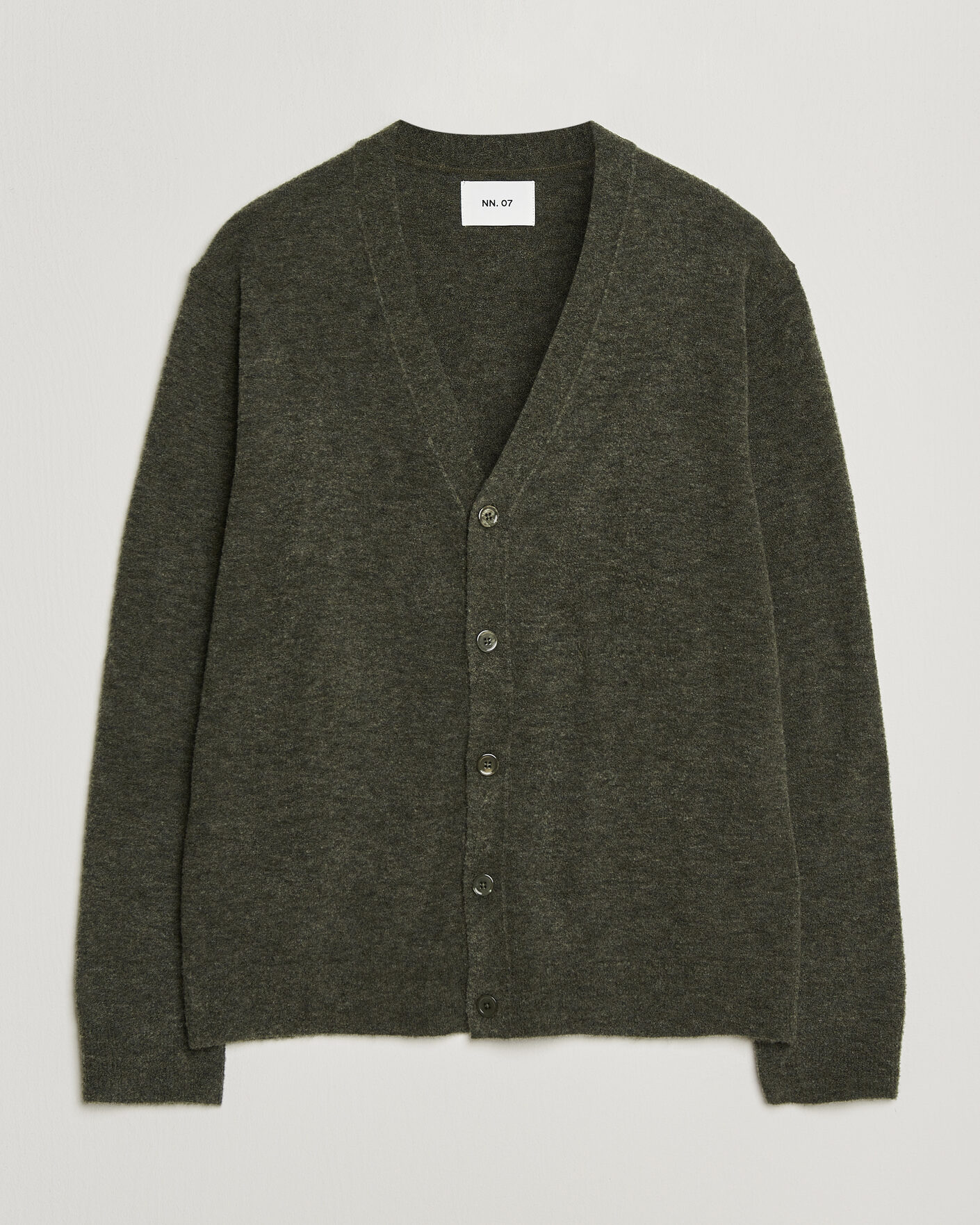 Herre | Gensere | NN07 | Gavin Brushed Wool Knitted Cardigan Dark Army