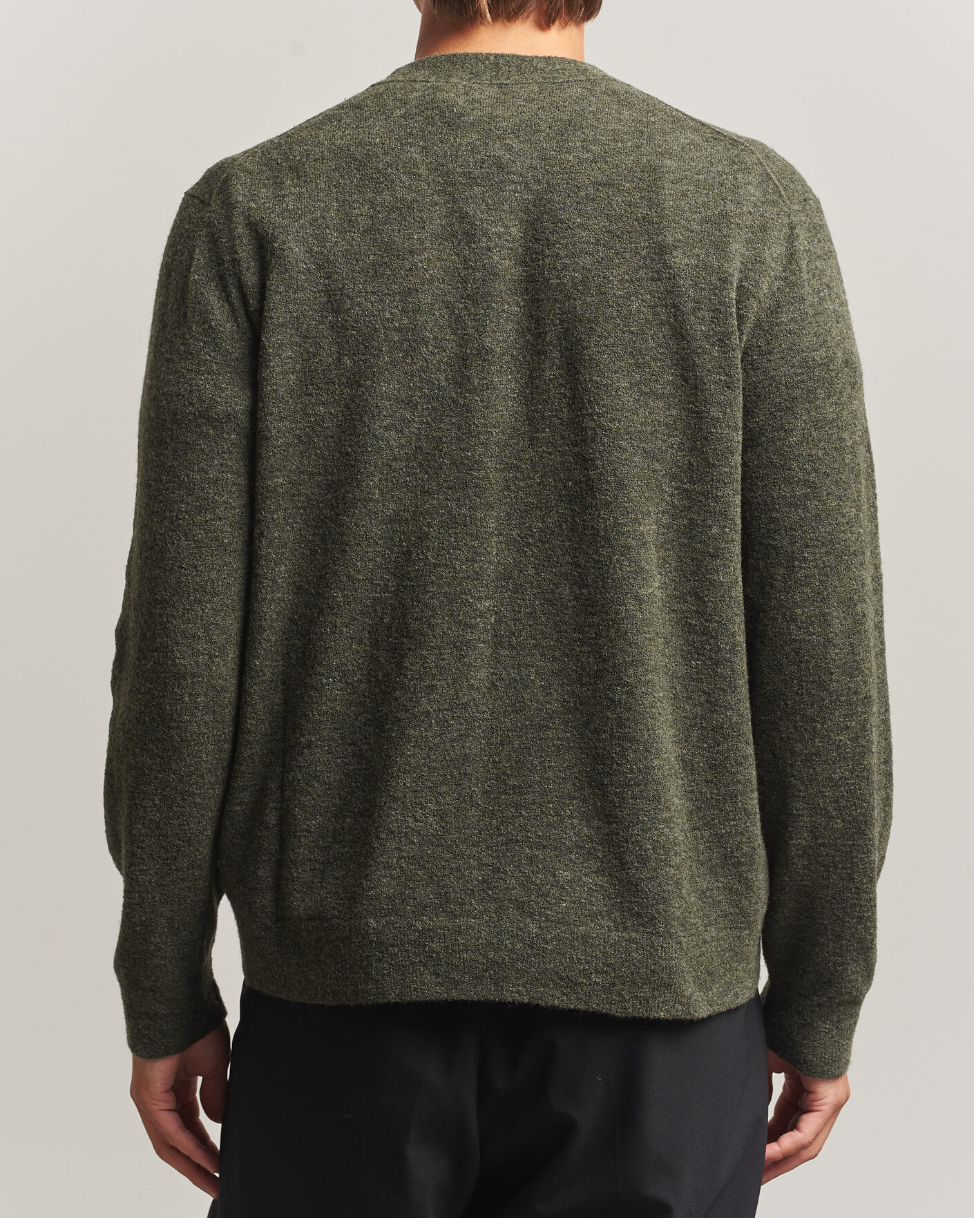 Herre | Gensere | NN07 | Gavin Brushed Wool Knitted Cardigan Dark Army