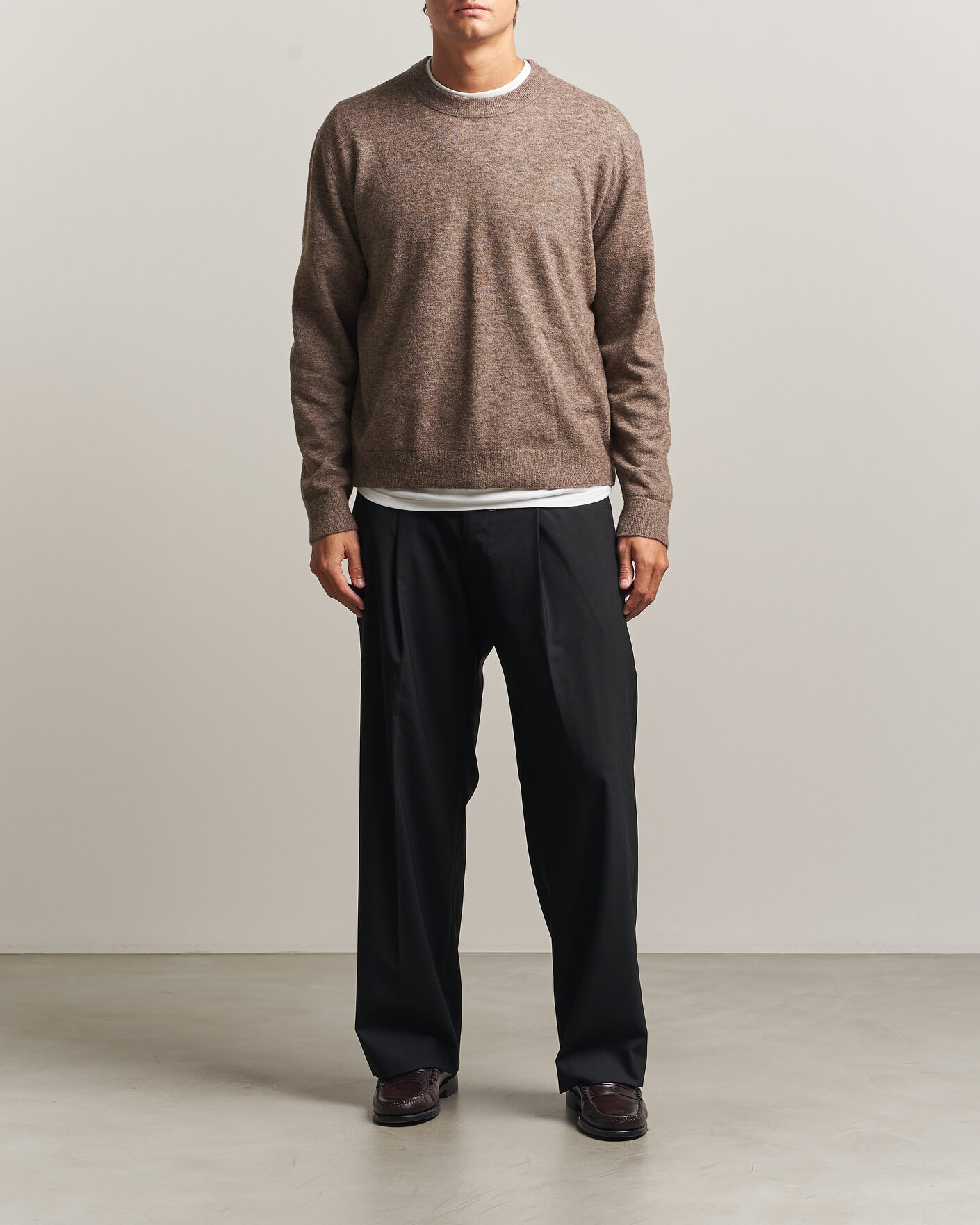 Herre | Gensere | NN07 | Gavin Brushed Wool Knitted Sweater Desert Clay