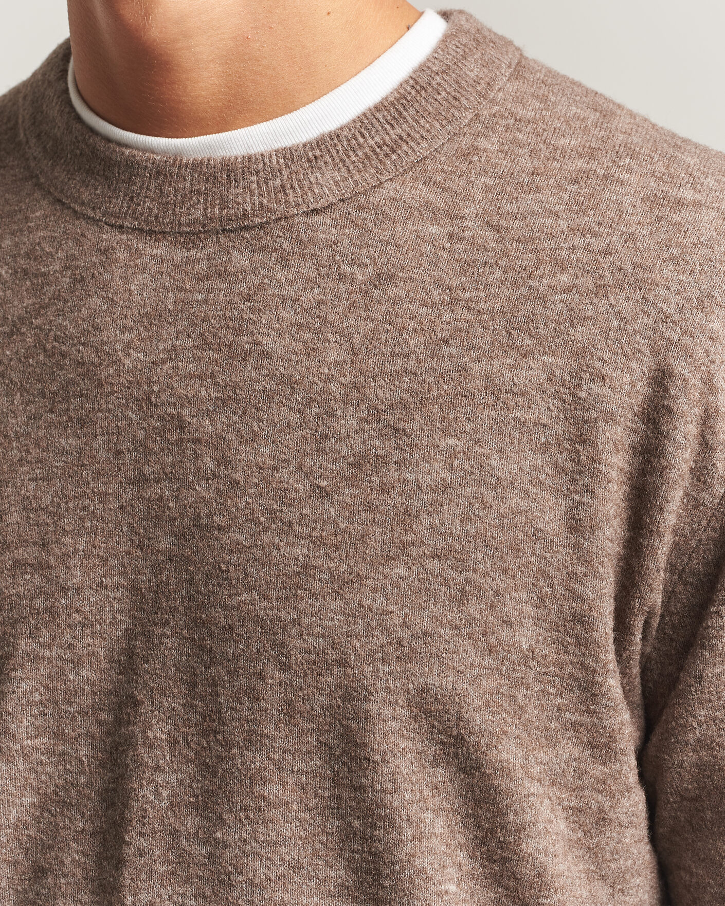 Herre | Gensere | NN07 | Gavin Brushed Wool Knitted Sweater Desert Clay