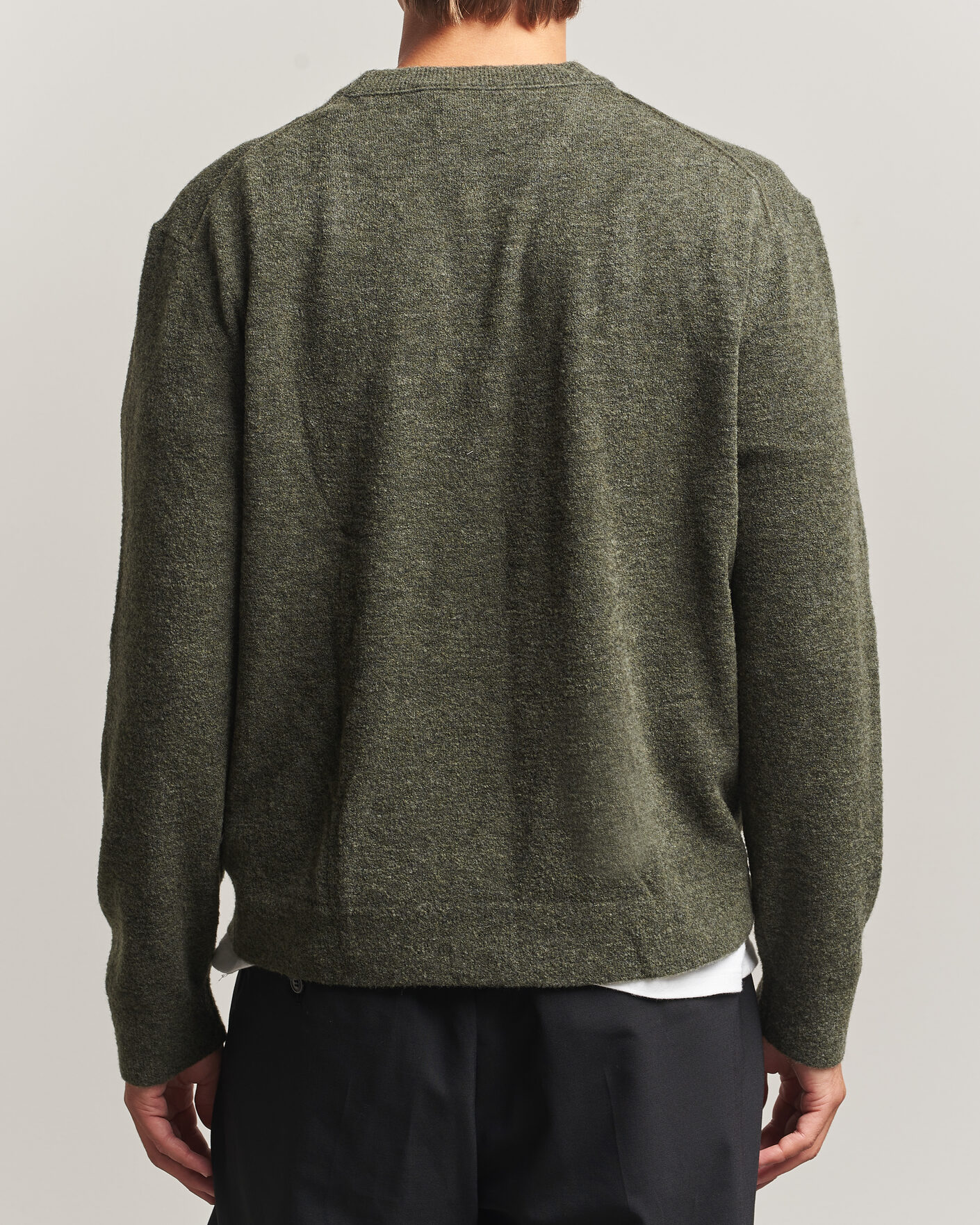 Herre | Gensere | NN07 | Gavin Brushed Wool Knitted Sweater Dark Army