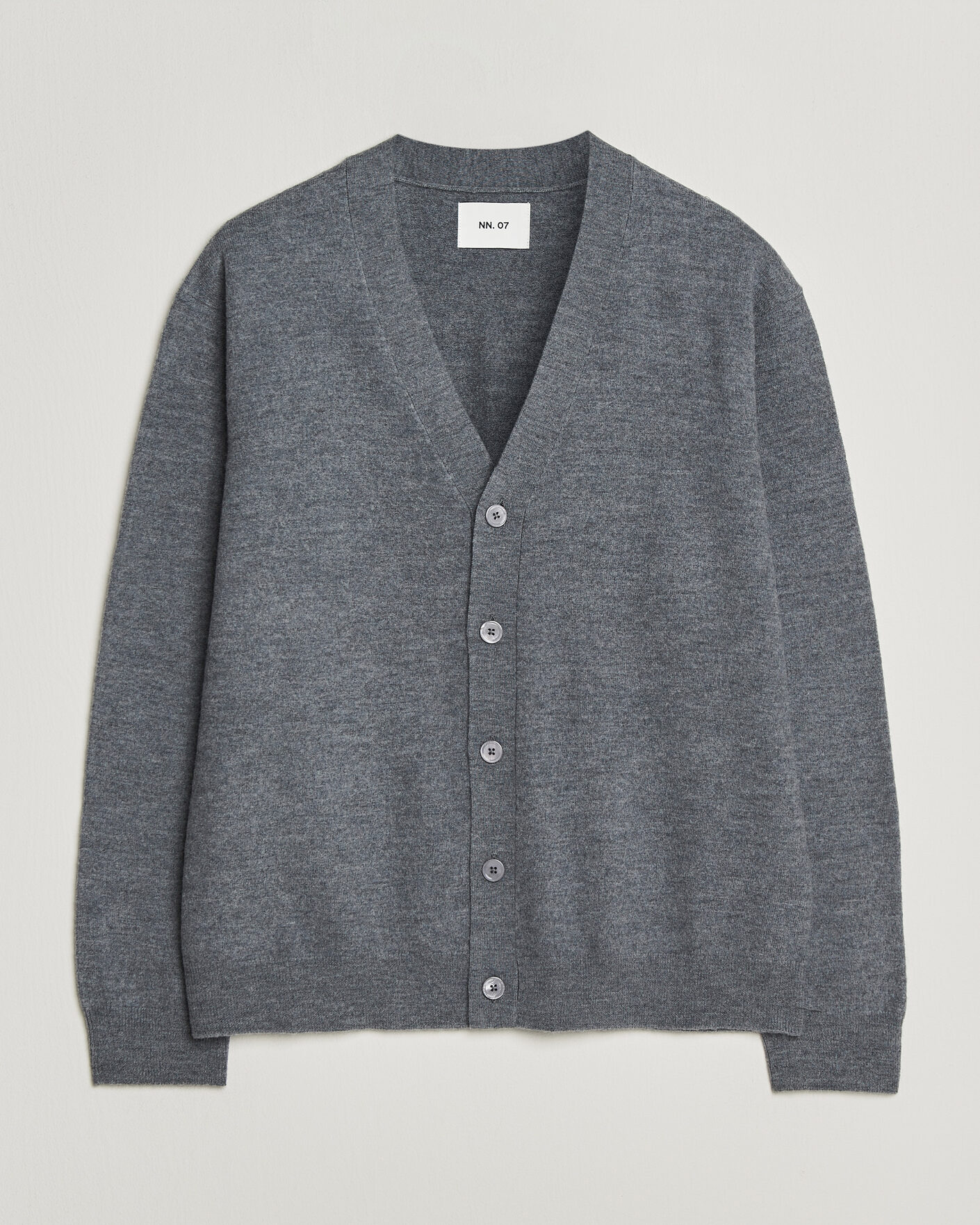 Herre | Gensere | NN07 | Jasper Wool Knitted Cardigan Grey Melange