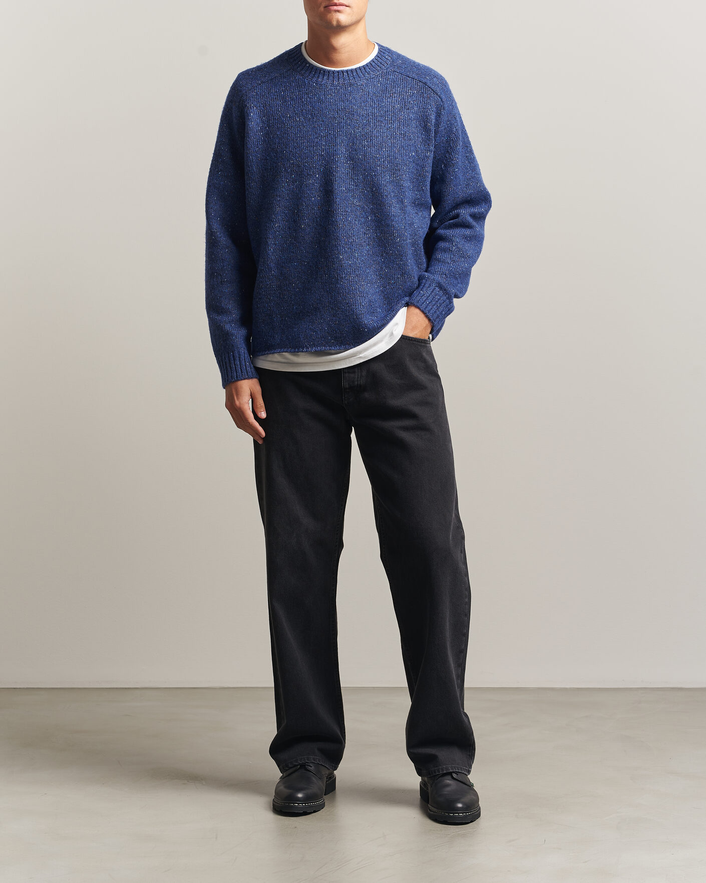 Herre | Gensere | NN07 | Jim Neps Wool Knitted Sweater Blue Ignition