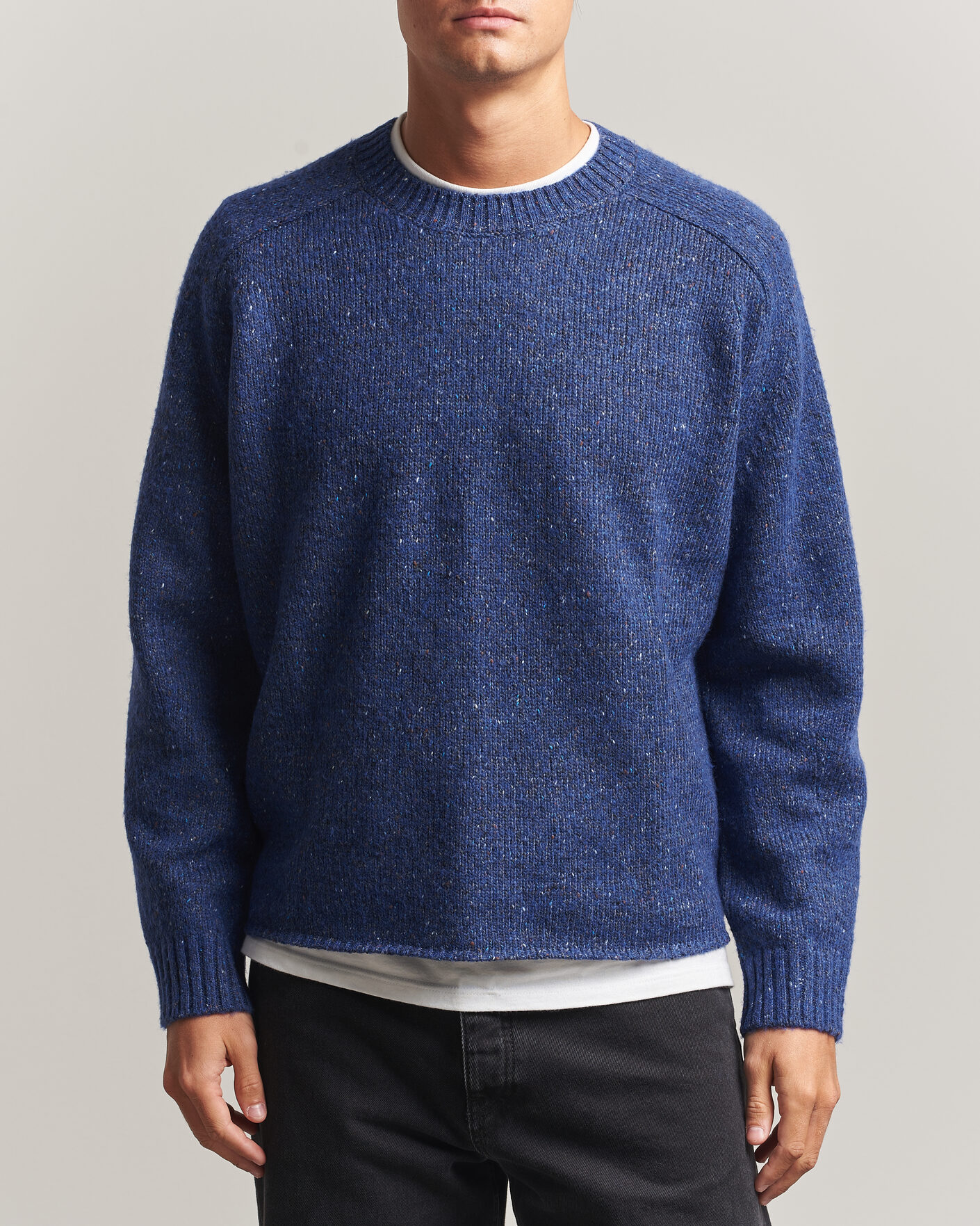 Herre | Gensere | NN07 | Jim Neps Wool Knitted Sweater Blue Ignition