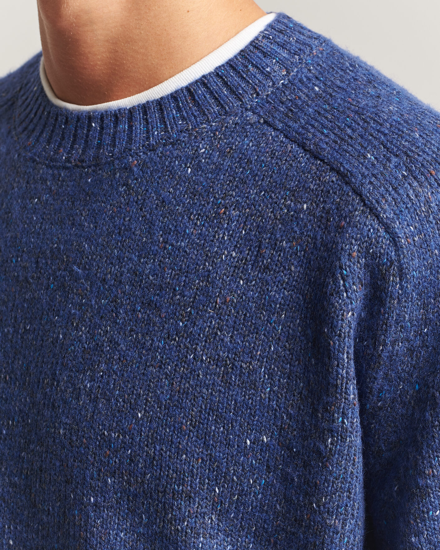 Herre | Gensere | NN07 | Jim Neps Wool Knitted Sweater Blue Ignition
