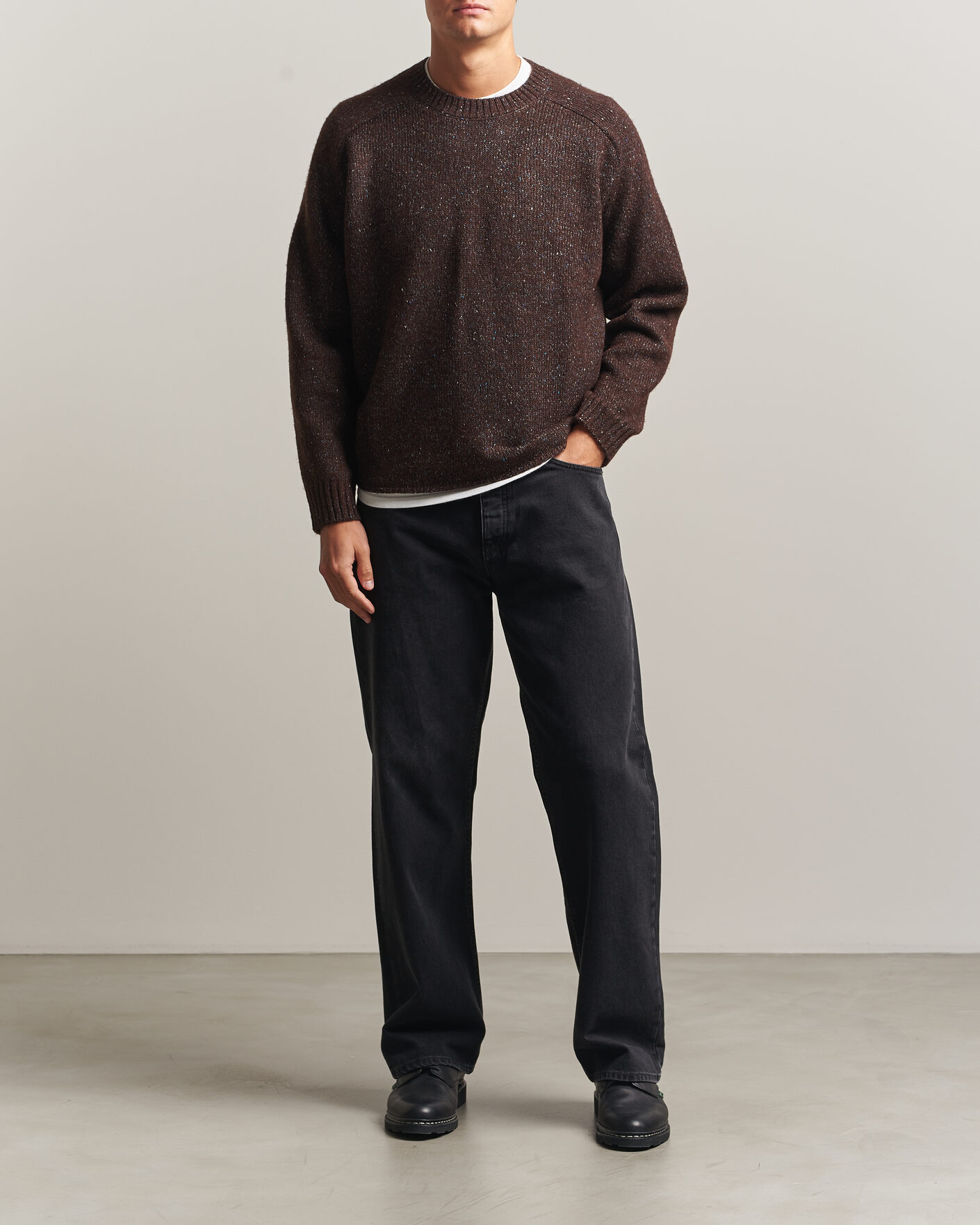 Herre | Gensere | NN07 | Jim Neps Wool Knitted Sweater Deep Truffle