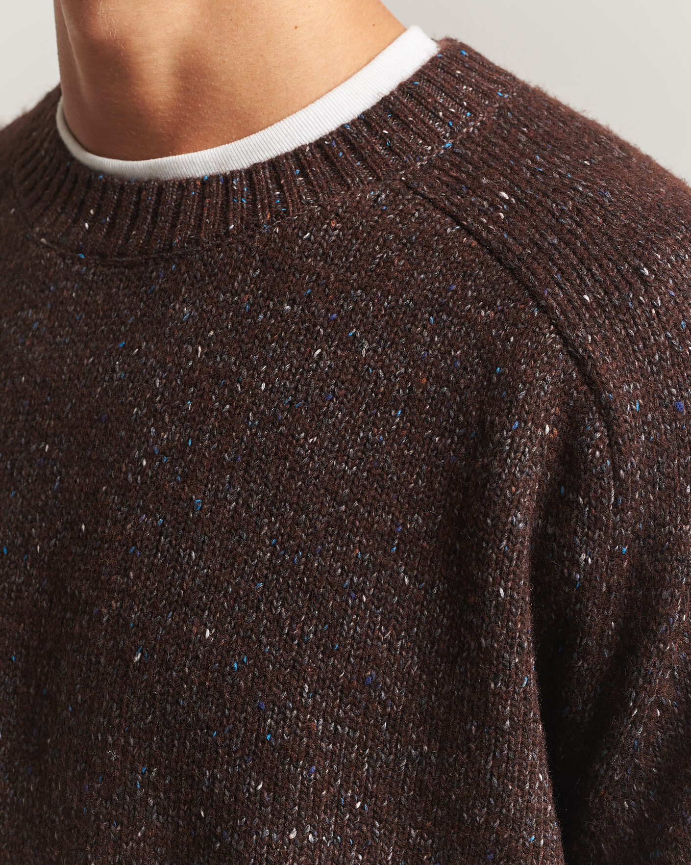 Herre | Gensere | NN07 | Jim Neps Wool Knitted Sweater Deep Truffle