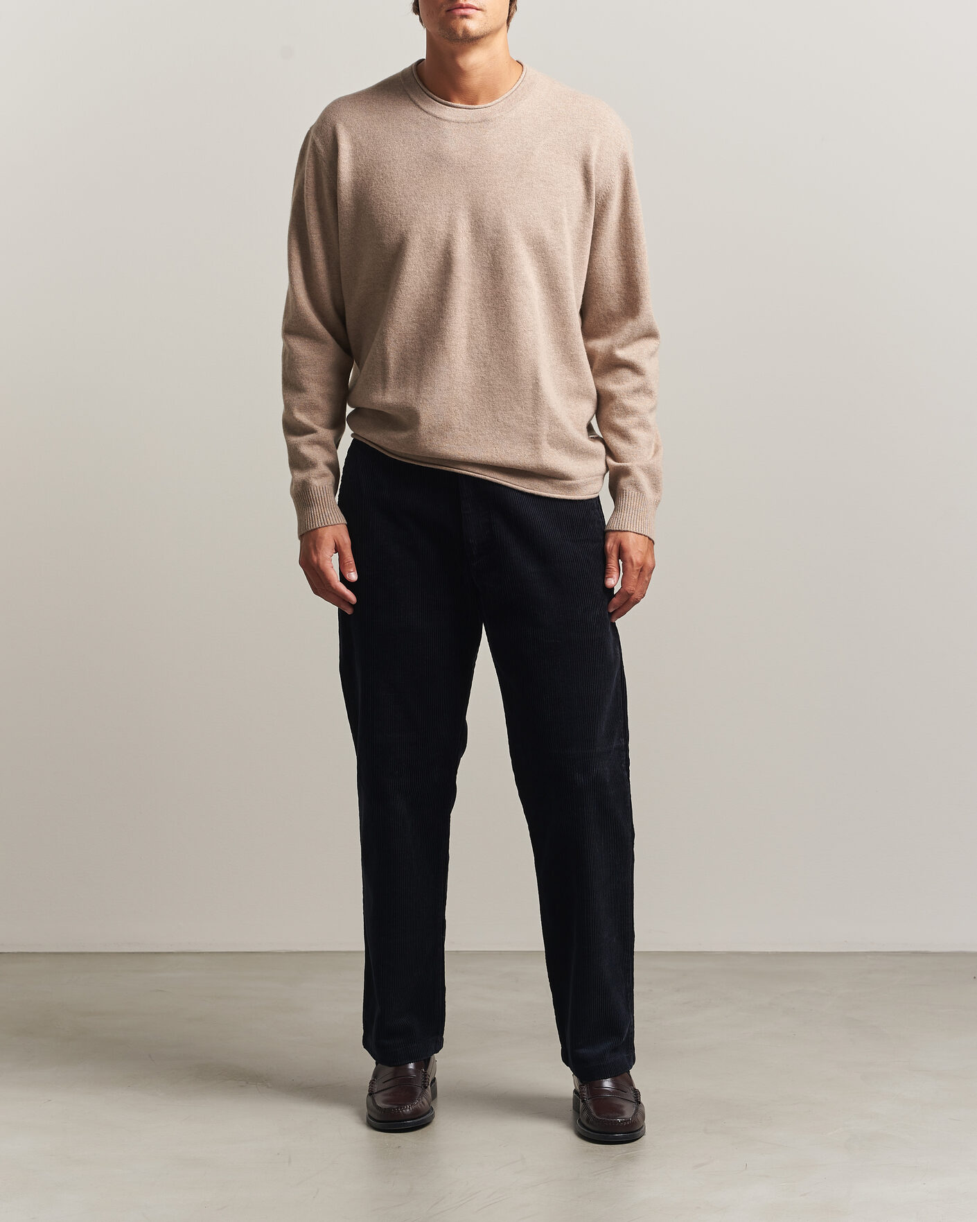 Herre | Gensere | NN07 | Sammy Wool Knitted Sweater Clay Melange