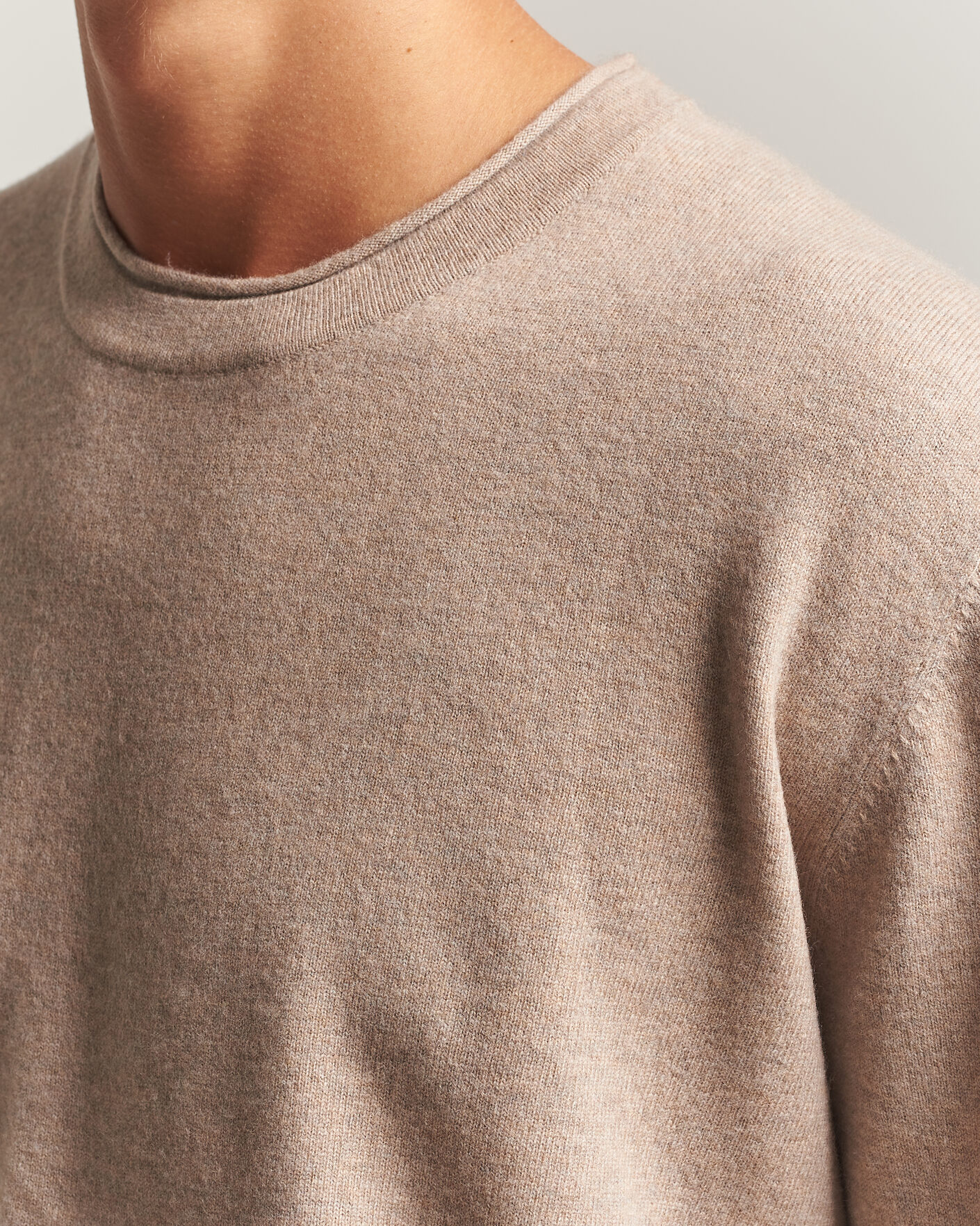 Herre | Gensere | NN07 | Sammy Wool Knitted Sweater Clay Melange