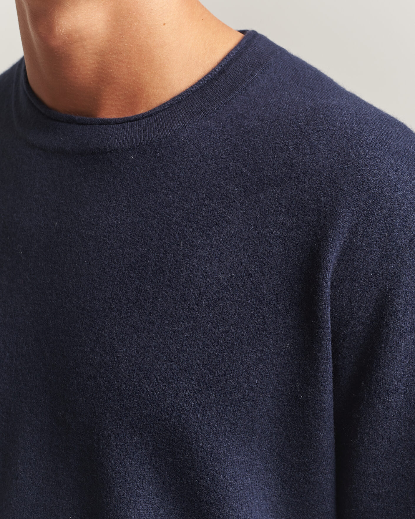 Herre | Gensere | NN07 | Sammy Wool Knitted Sweater Navy Melange