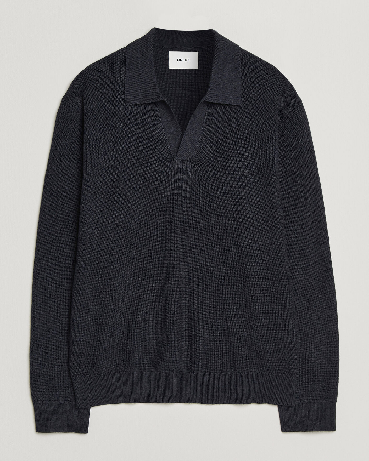 Herre | Gensere | NN07 | Hope Cotton/Cashmere Rib Knitted Polo Navy