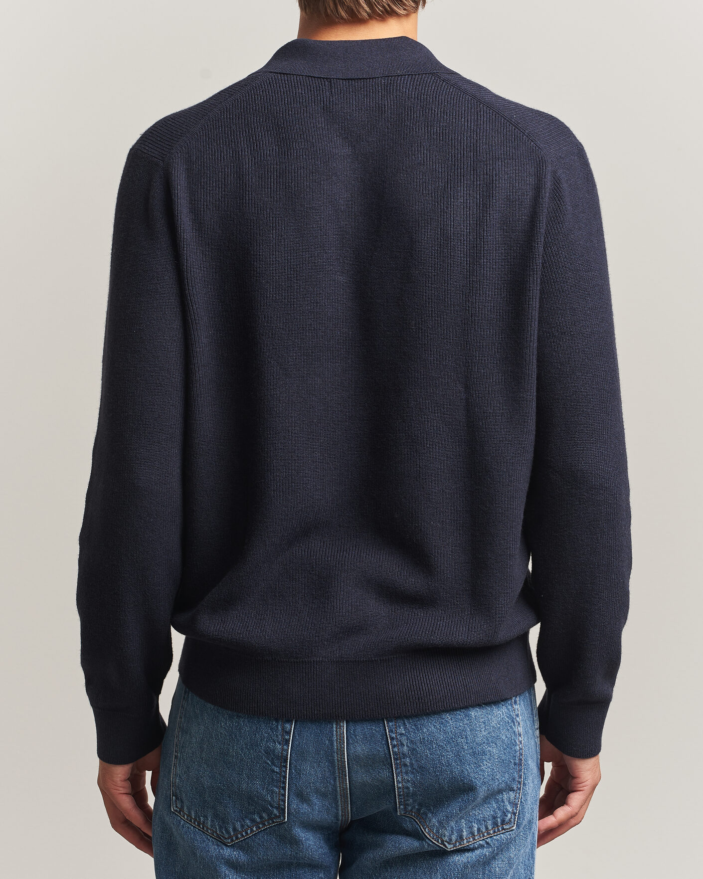 Herre | Gensere | NN07 | Hope Cotton/Cashmere Rib Knitted Polo Navy