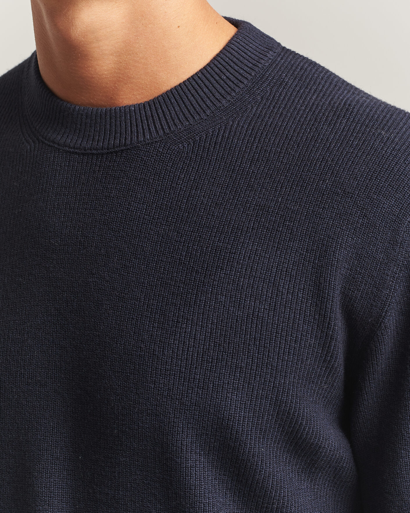 Herre | Gensere | NN07 | Hope Cotton/Cashmere Rib Knitted Sweater Navy