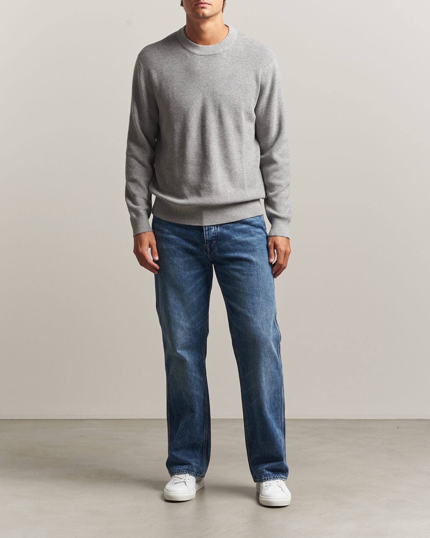Herre | Gensere | NN07 | Hope Cotton/Cashmere Rib Knitted Sweater Grey