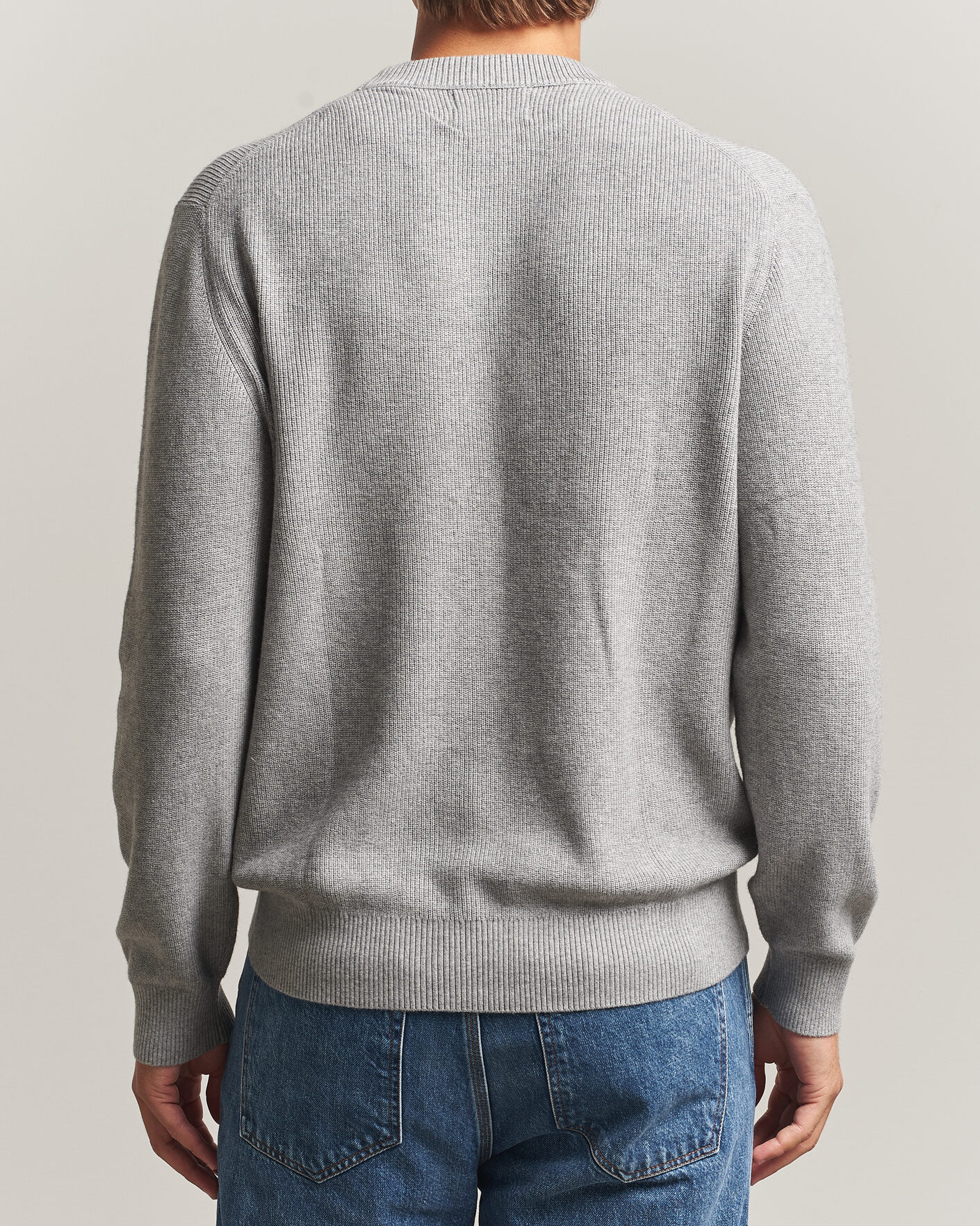 Herre | Gensere | NN07 | Hope Cotton/Cashmere Rib Knitted Sweater Grey