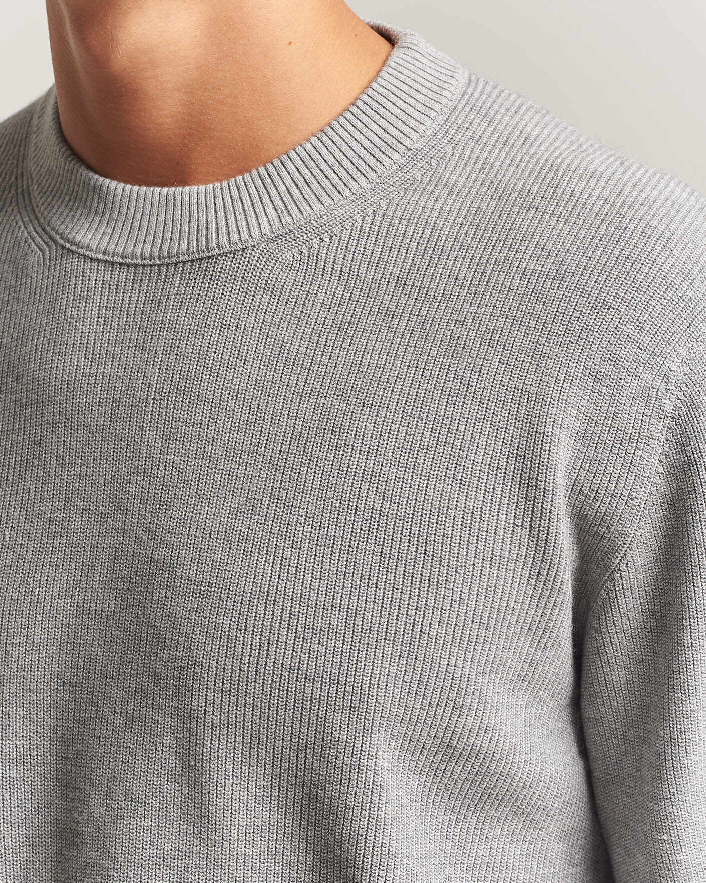 Herre | Gensere | NN07 | Hope Cotton/Cashmere Rib Knitted Sweater Grey