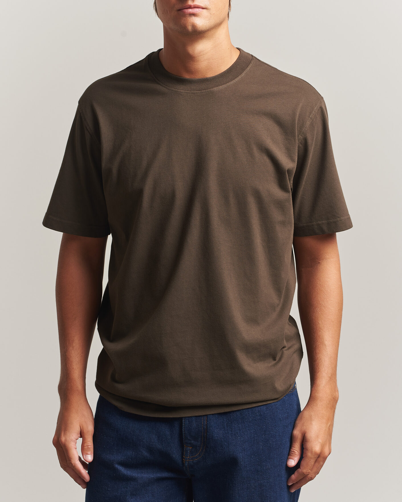 Herre | T-Shirts | NN07 | Adam Crew Neck T-Shirt Earthwood