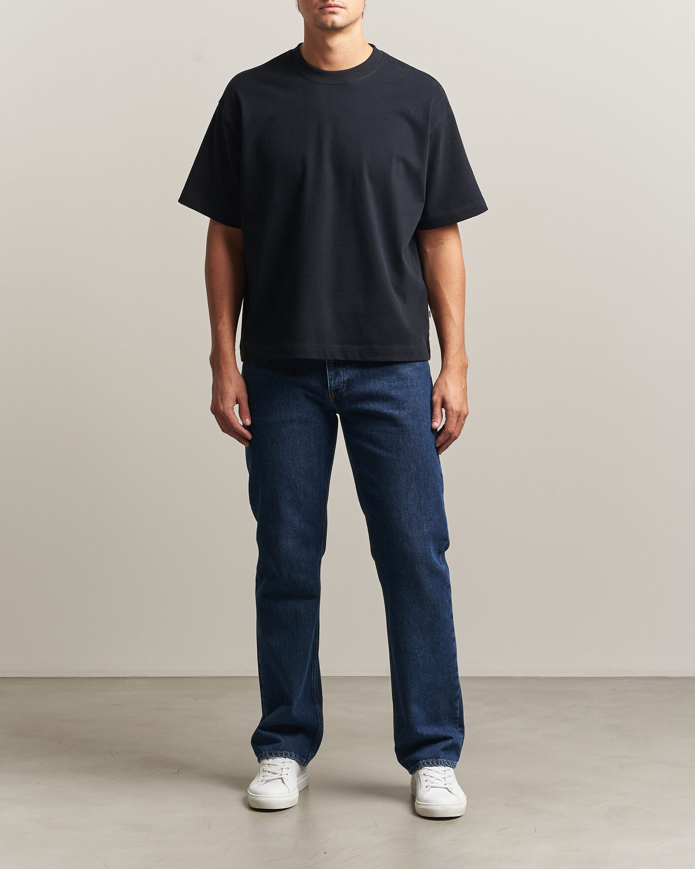 Herre | T-Shirts | NN07 | David Heavy Crew Neck T-Shirt Black