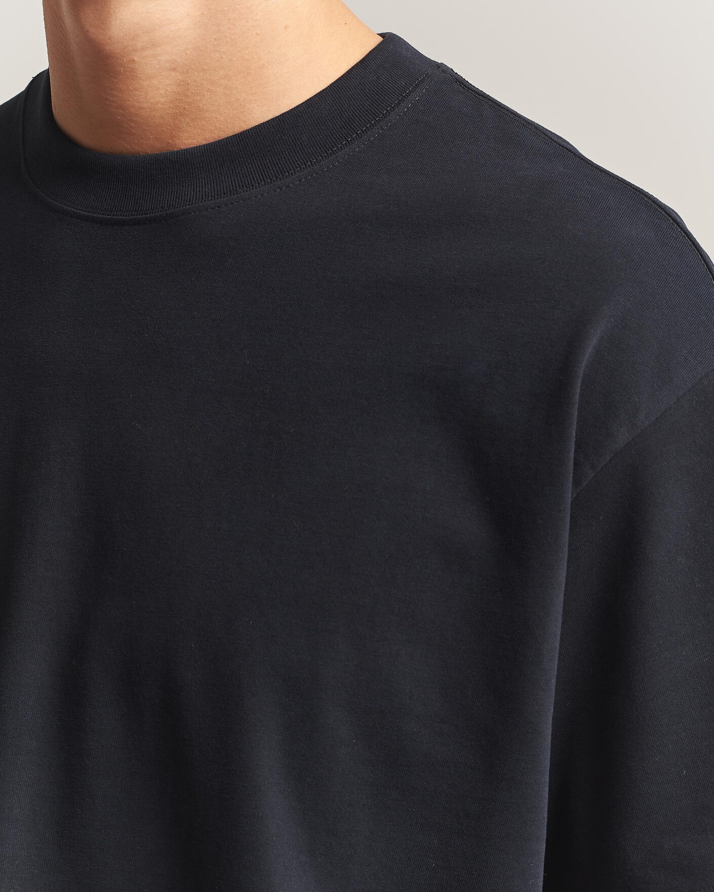 Herre | T-Shirts | NN07 | David Heavy Crew Neck T-Shirt Black