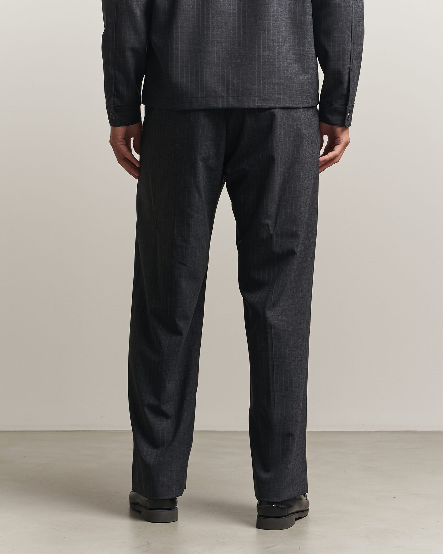 Herre | Bukser | NN07 | Kay Wool Pinstriped Trousers Dark Grey