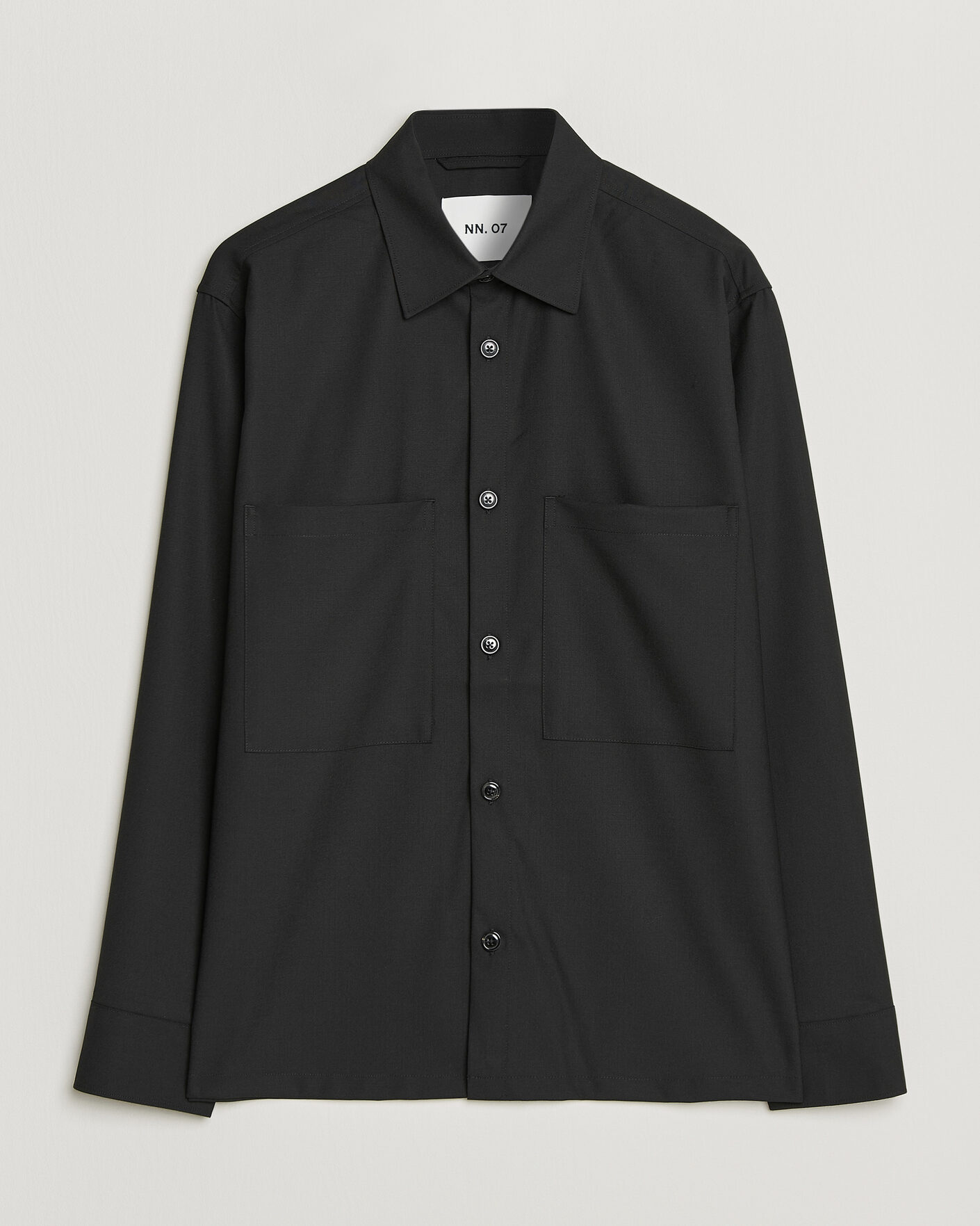 Herre | Skjorter | NN07 | Freddy Wool Overshirt Black