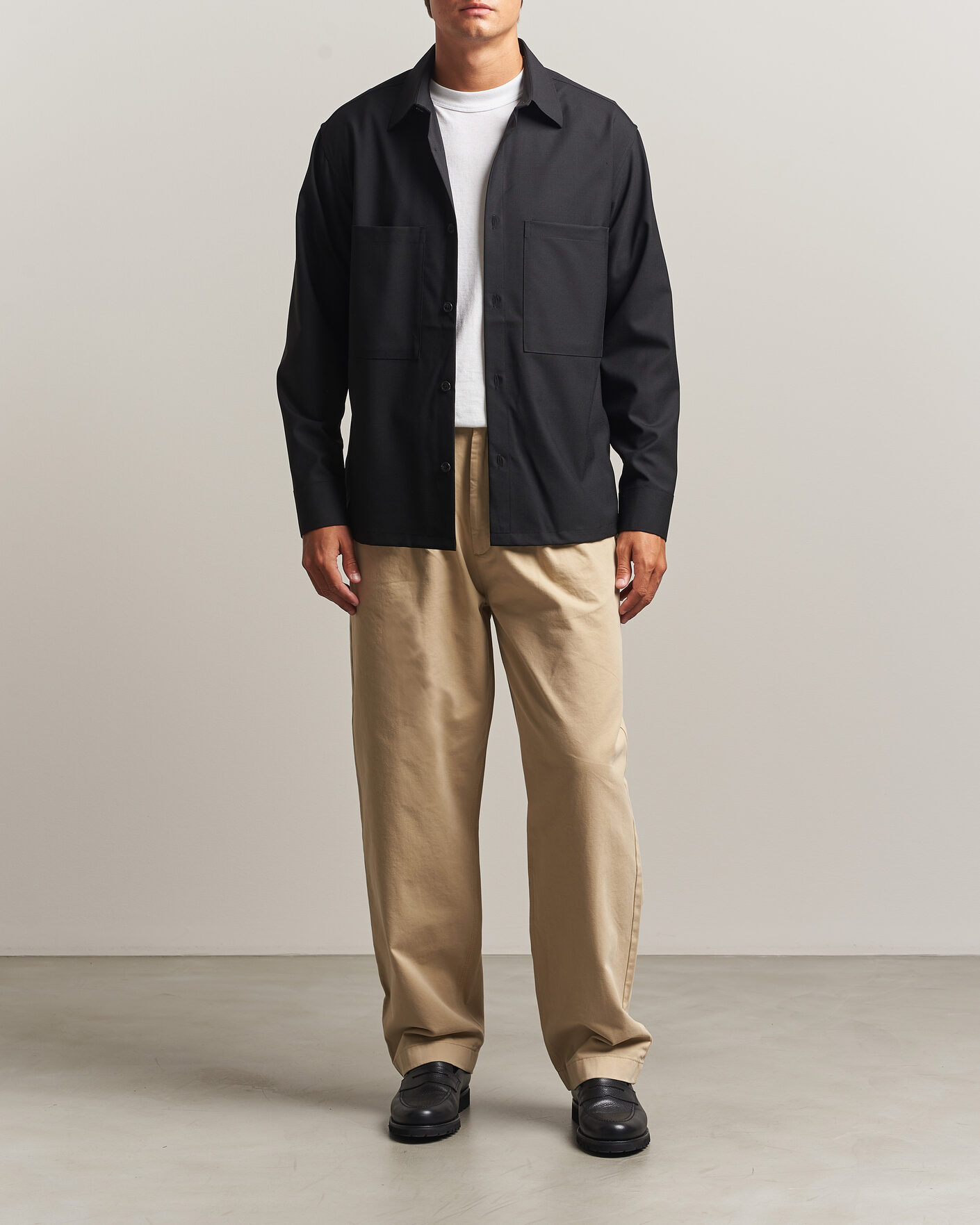 Herre | Skjorter | NN07 | Freddy Wool Overshirt Black