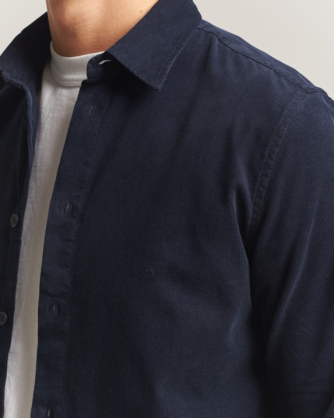 Herre | Skjorter | NN07 | Asher Baby Cord Shirt Navy Blue