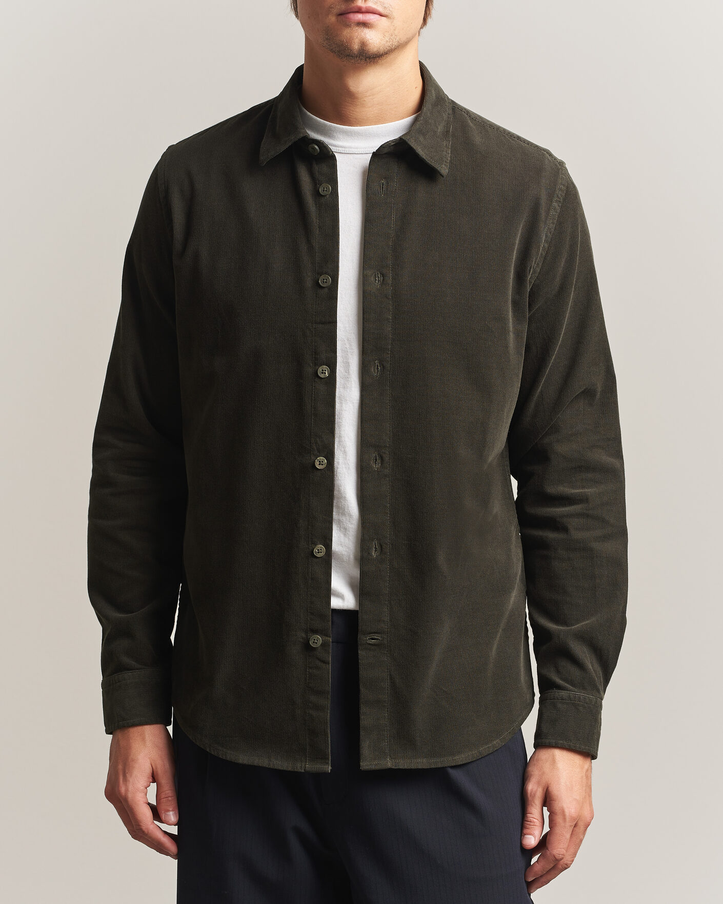 Herre | Skjorter | NN07 | Asher Baby Cord Shirt Capers Green