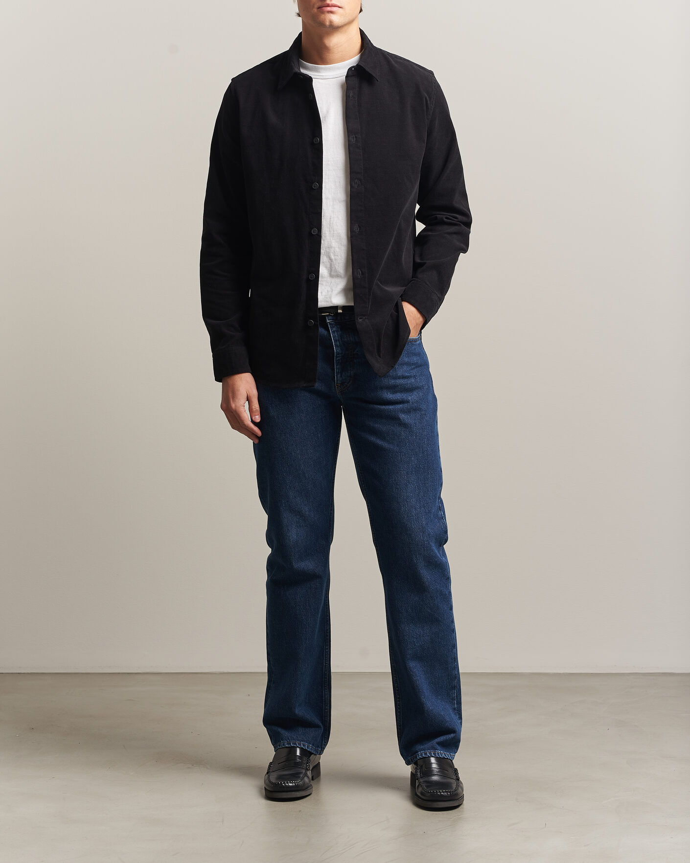 Herre | Skjorter | NN07 | Asher Baby Cord Shirt Black