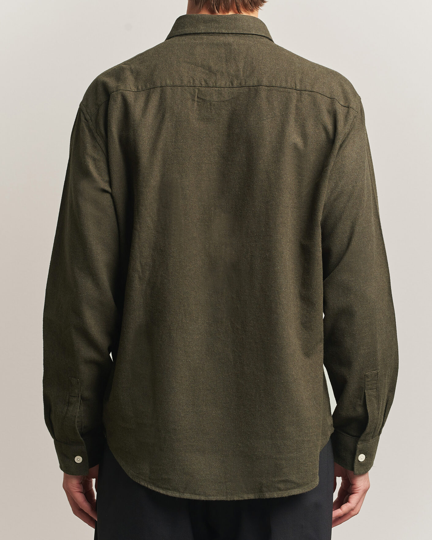 Herre | Skjorter | NN07 | Dino Brushed Flannel Shirt Dark Army