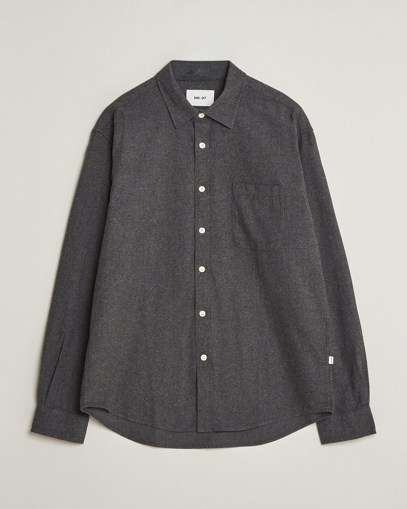 Herre | Skjorter | NN07 | Dino Brushed Flannel Shirt Dark Grey