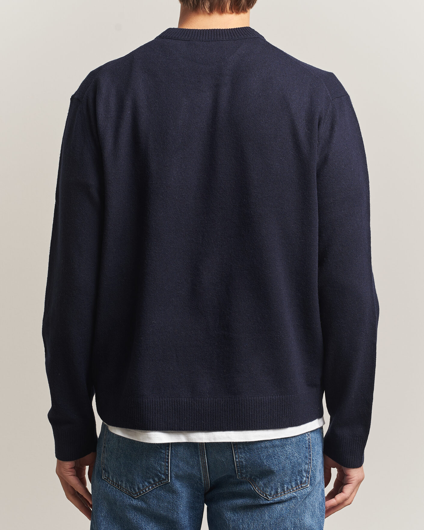 Herre | Gensere | NN07 | Raz Lambswool Knitted Sweater Deep Navy