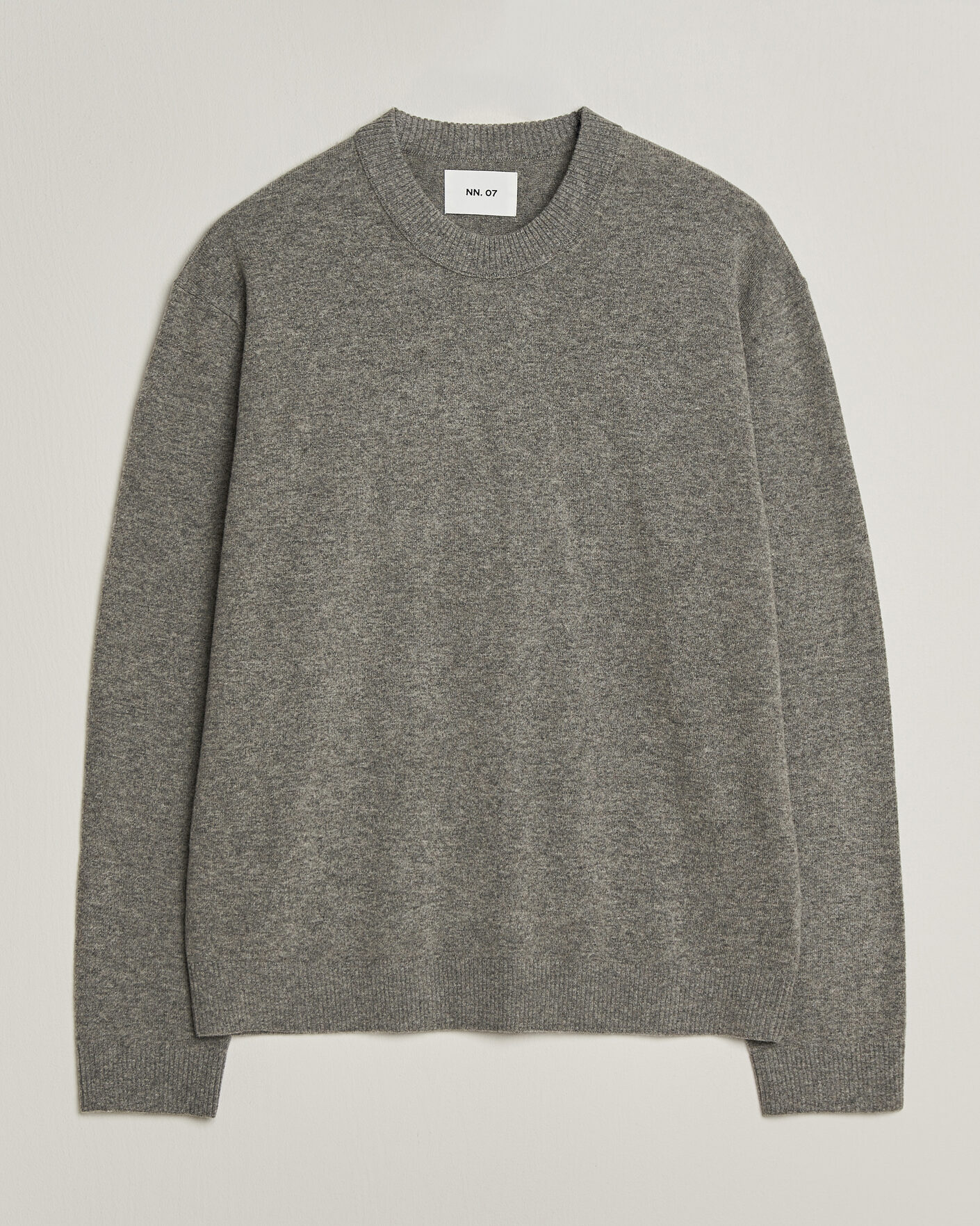 Herre | Gensere | NN07 | Raz Lambswool Knitted Sweater Grey Melange
