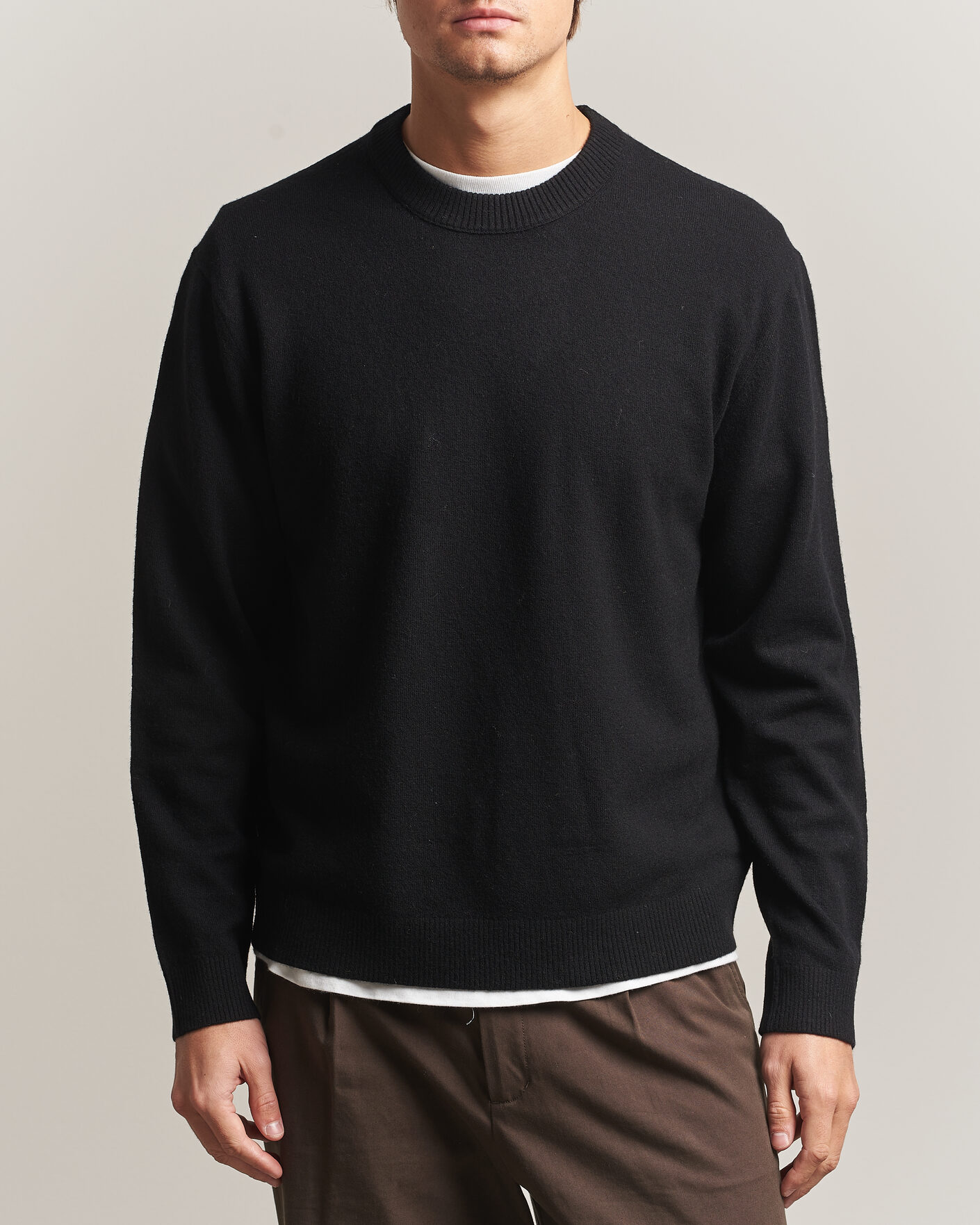 Herre | Gensere | NN07 | Raz Lambswool Knitted Sweater Black