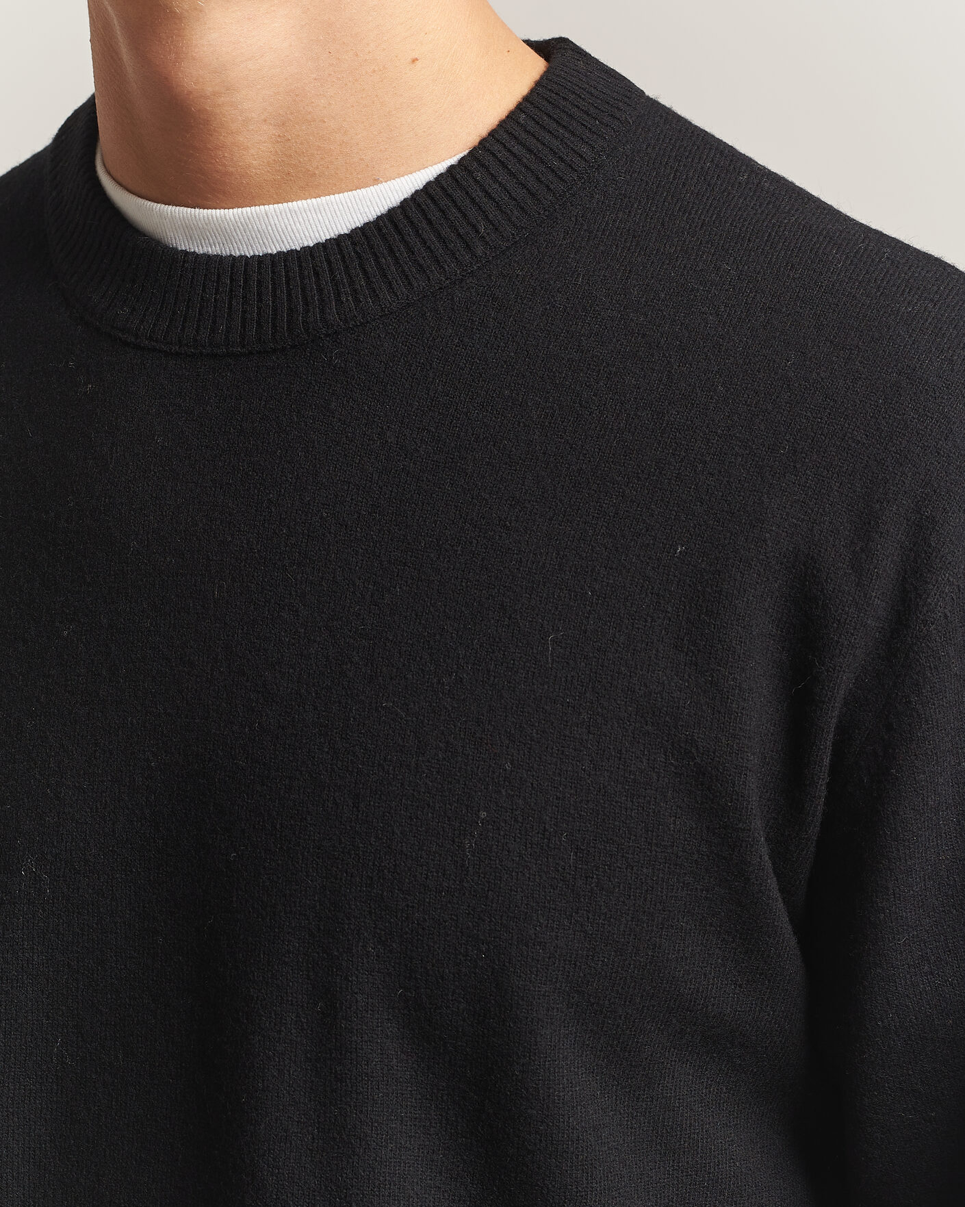 Herre | Gensere | NN07 | Raz Lambswool Knitted Sweater Black