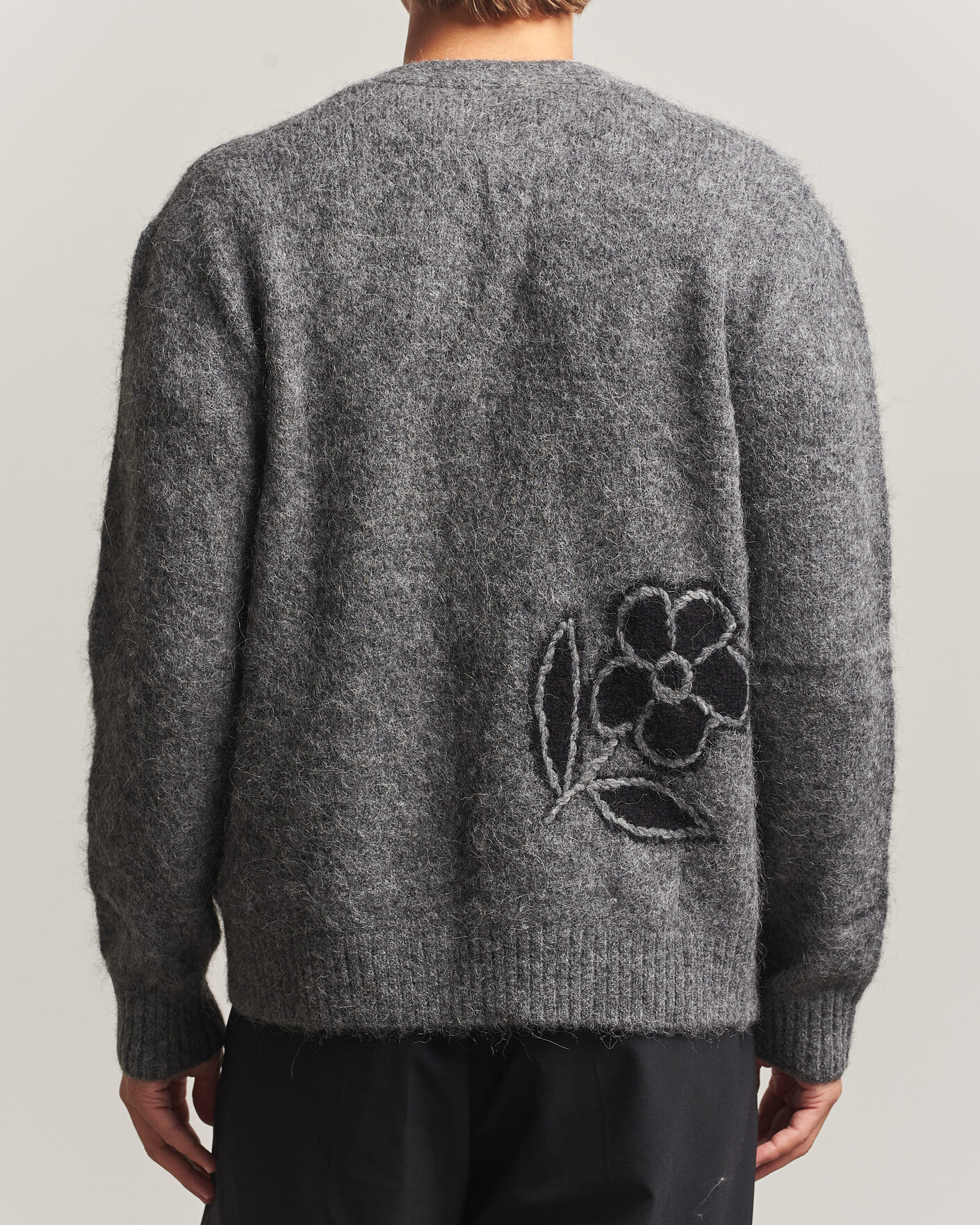 Herre | Gensere | NN07 | Kyle Alpaca Knitted Cardigan Dark Grey Melange